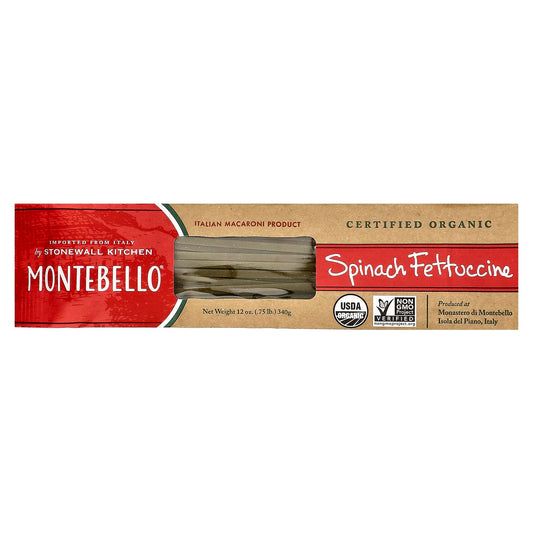 Montebello, Organic Spinach Fettuccine, 12 oz (340 g) - Image 1