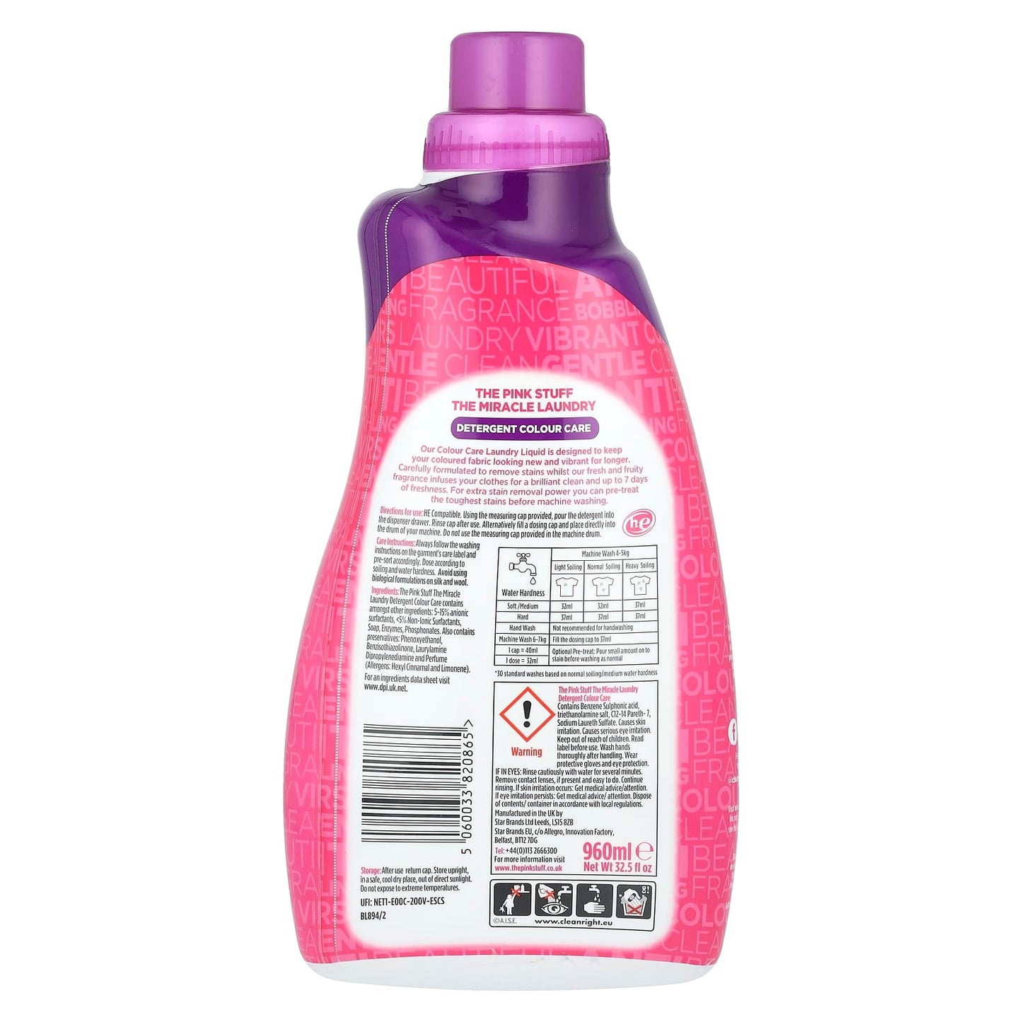 The Pink Stuff, The Miracle Laundry Detergent, Colour Care, 32.5 fl oz (960 ml) - Image 2