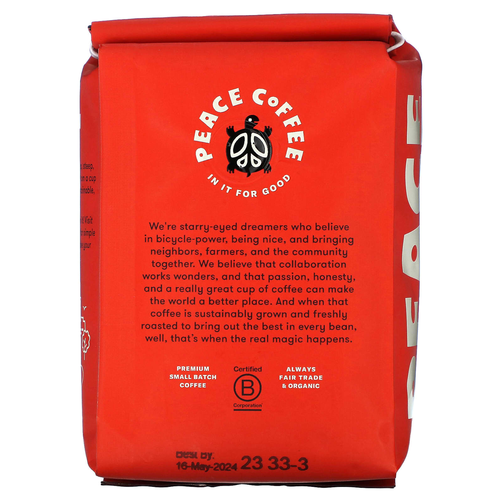 Peace Coffee, Organic Tree Hugger, Ground, Dark Roast, 12 oz (340 g) - Image 2