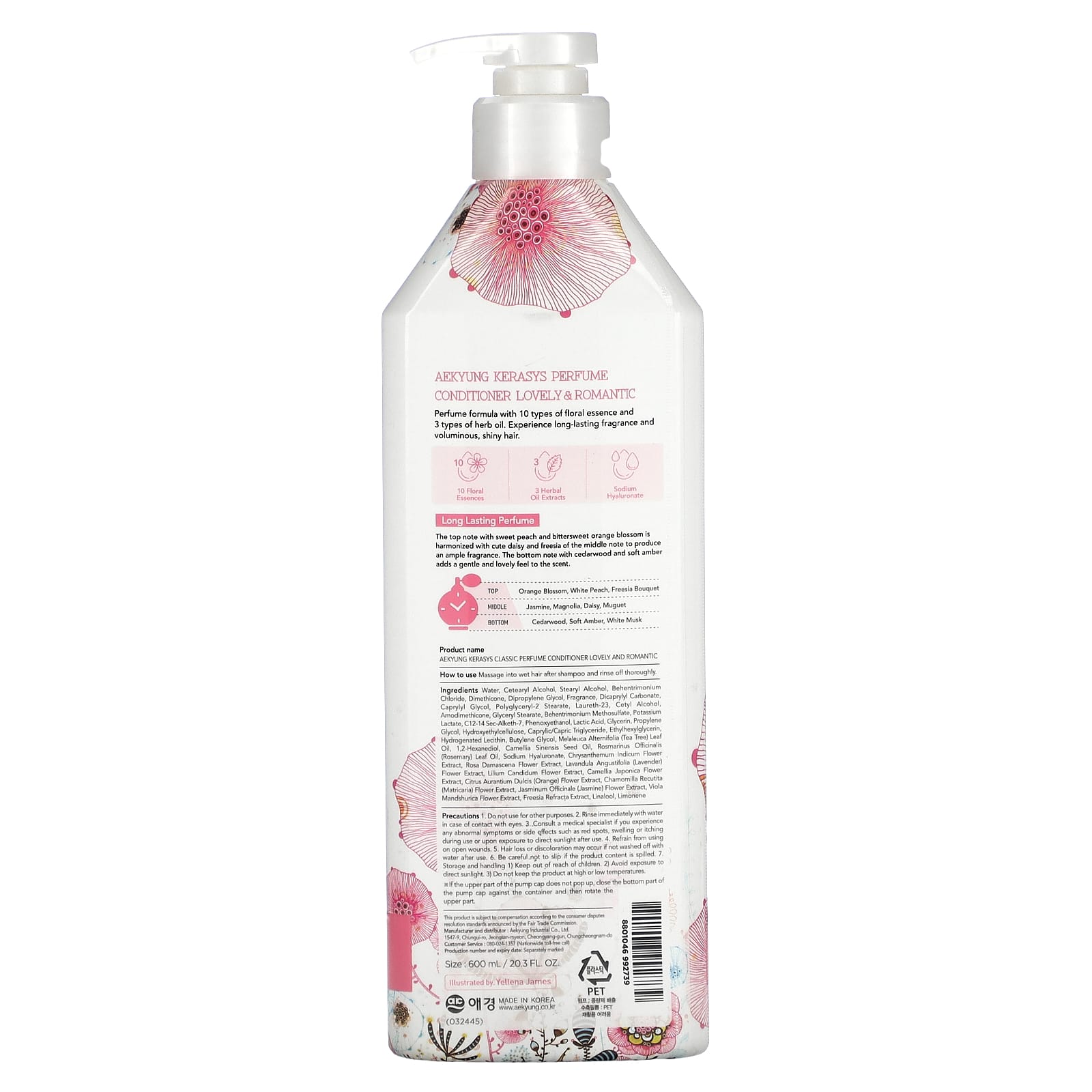 Kerasys, Lovely Romantic Perfume Conditioner, 20.3 fl (600 ml) - Image 2