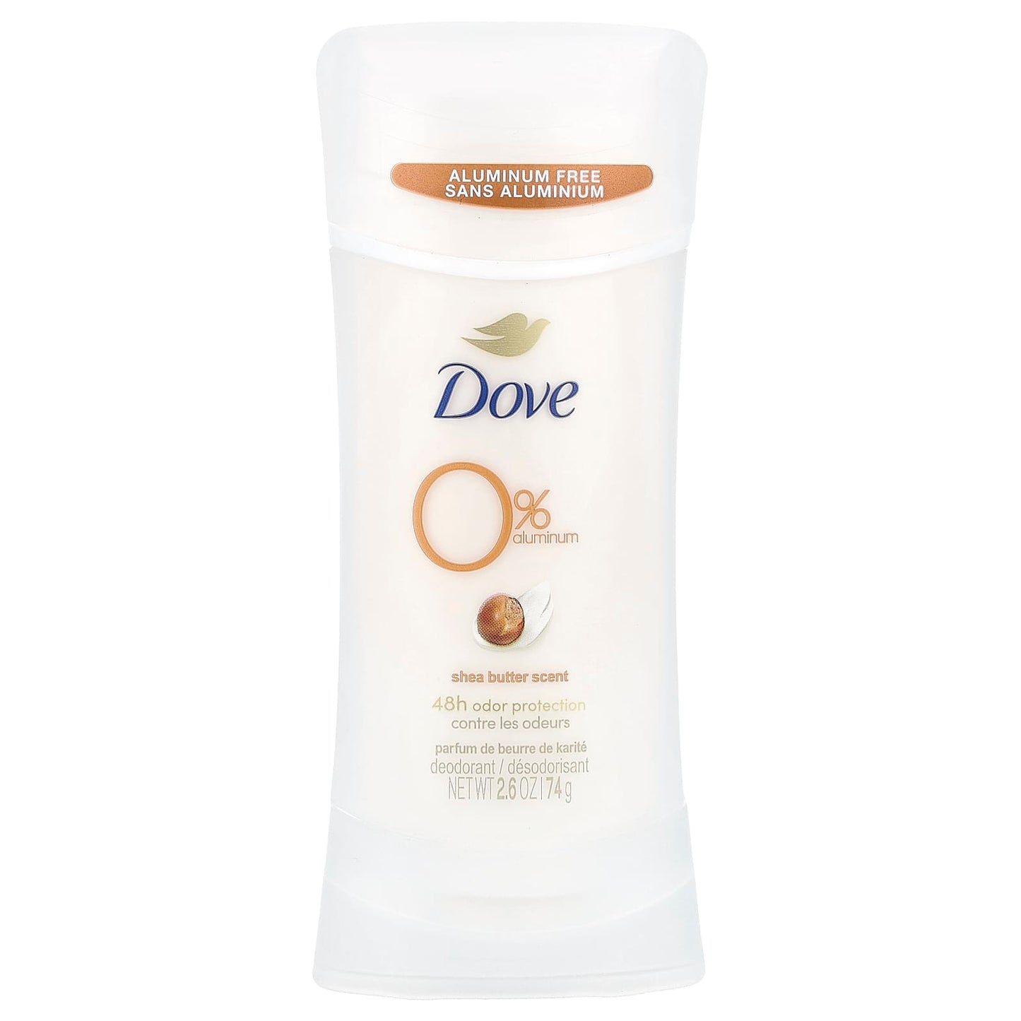Dove Aluminum-Free Deodorant, 2.6 oz, Shea Butter - Long Lasting Protection - Image 1
