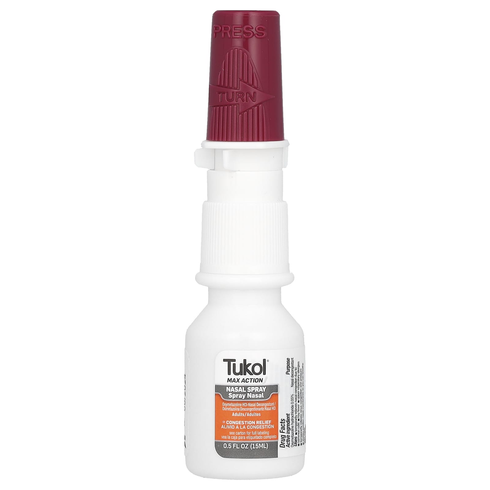 Tukol, Max Action, Nasal Spray, Adults, 0.5 fl oz (15 ml) - Image 1