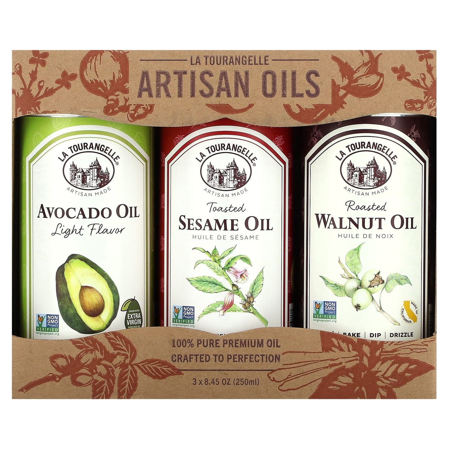 La Tourangelle, LAT Favorites Trio Artisan Oils, 3 Count, 8.45 oz (250 ml) Each - Image 1