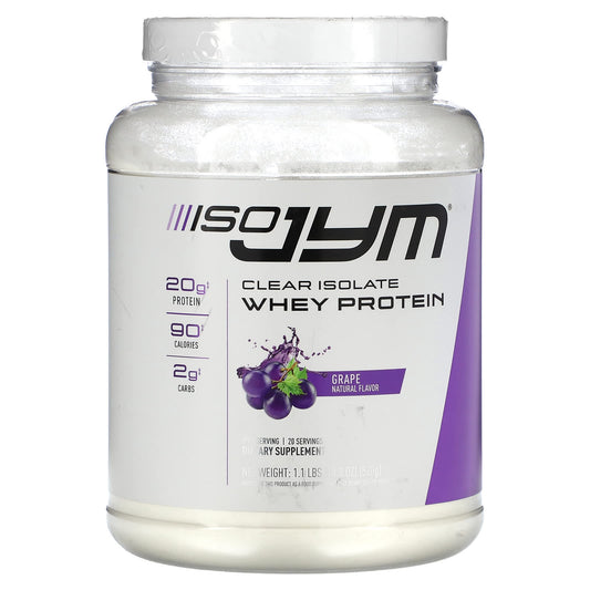 Grape Clear Protein Powder by JYM Supplement Science, 1.1 lbs, Low-Calorie - Image 1