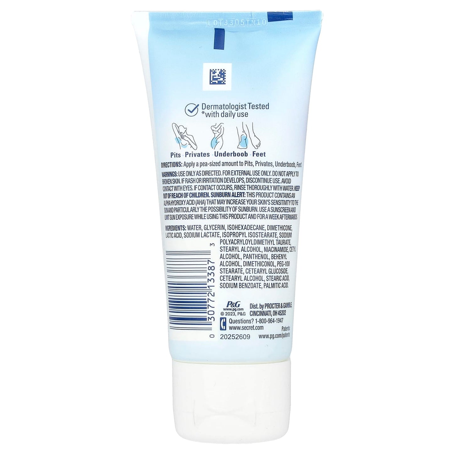 Secret, Whole Body Deodorant, Aluminum Free, Invisible Cream, Unscented, 3 oz (85 g) - Image 2