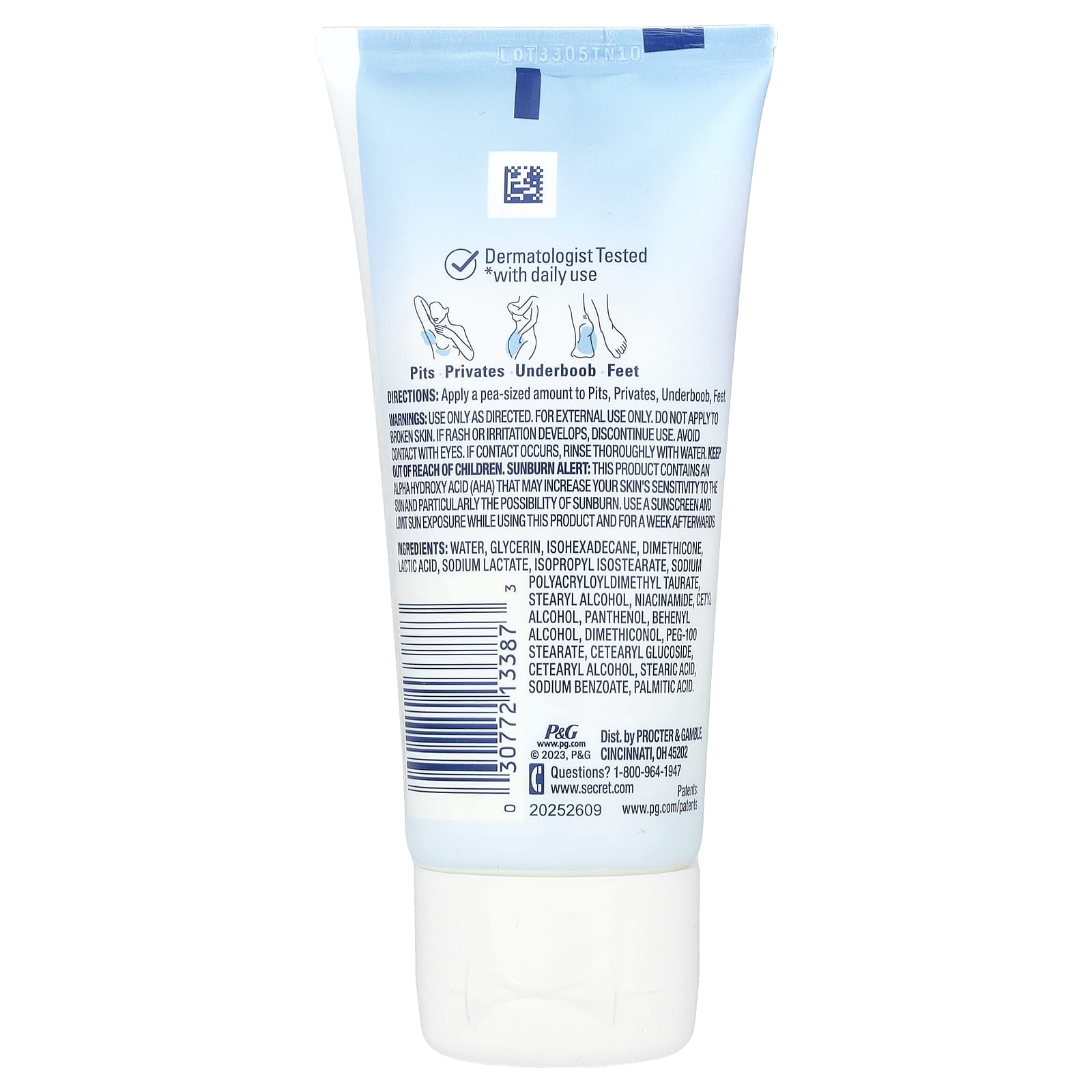 Secret, Whole Body Deodorant, Aluminum Free, Invisible Cream, Unscented, 3 oz (85 g) - Image 2