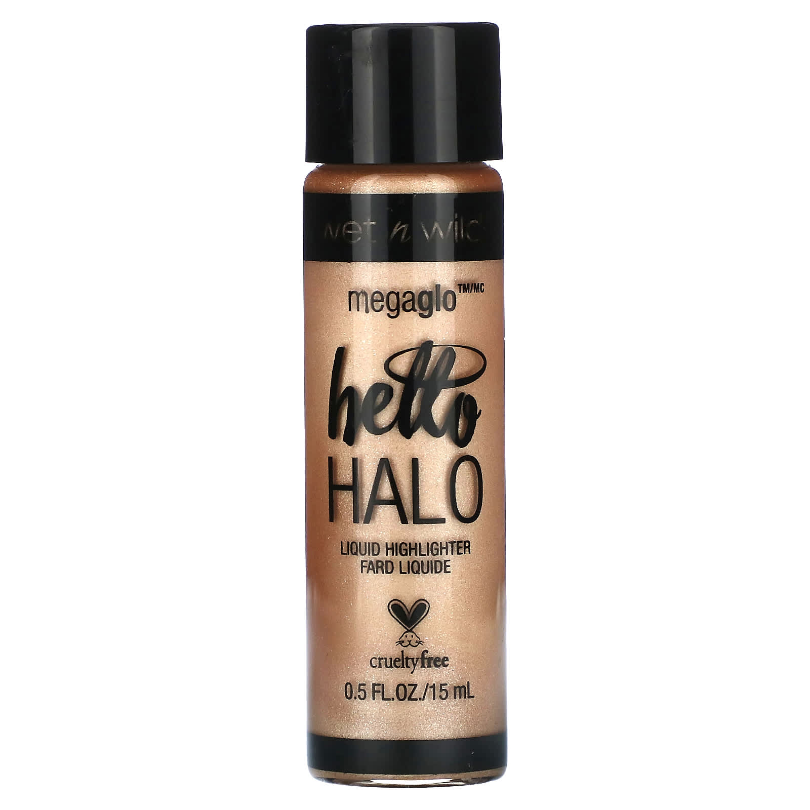 wet n wild, MegaGlo, Hello Halo Liquid Highlighter, 306B Guilded Glow, 0.5 fl oz (15 ml) - Image 1