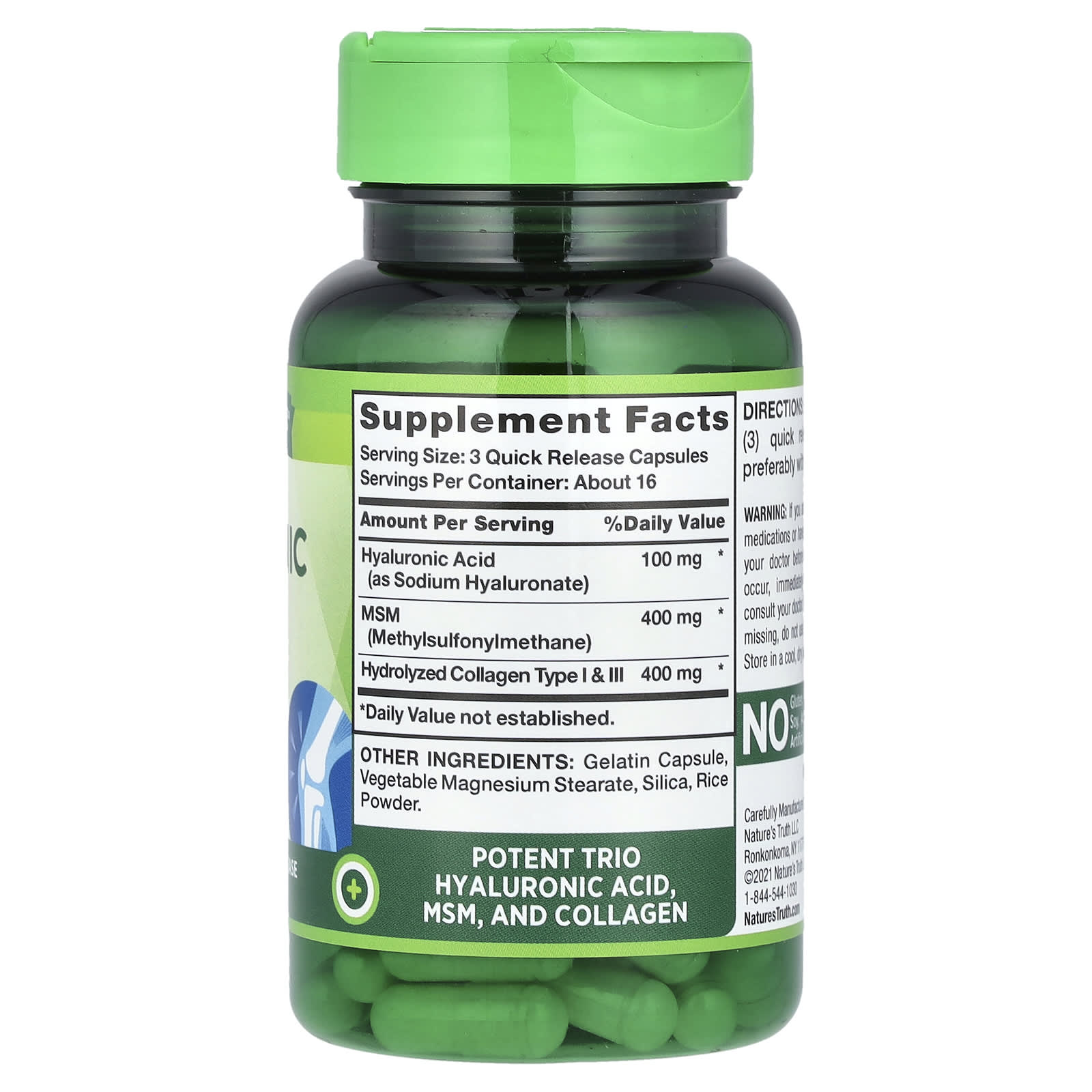 Nature's Truth, Hyaluronic Acid Complex, 50 Quick Release Capsules - Image 2