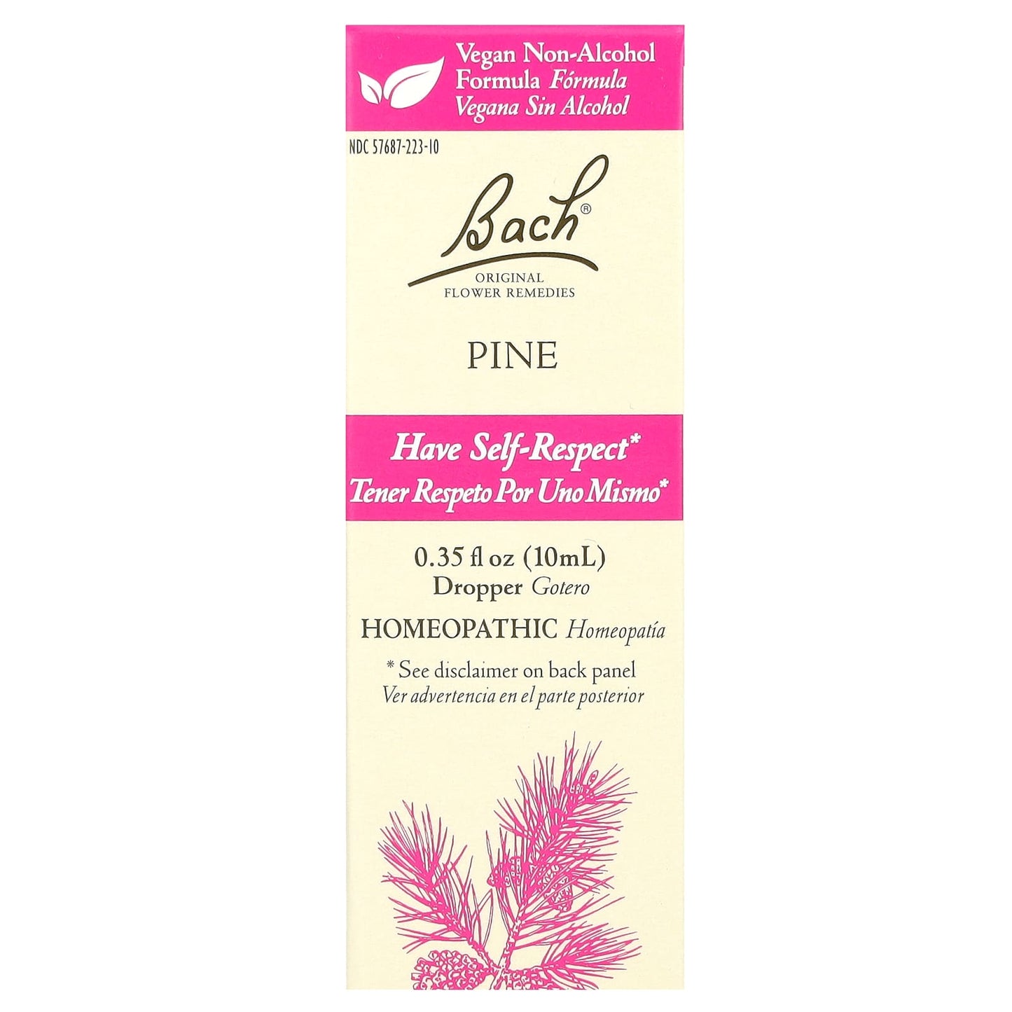 Bach Original Flower Remedies Pine Supplement for Anxiety Relief 0.35 fl oz - Image 1