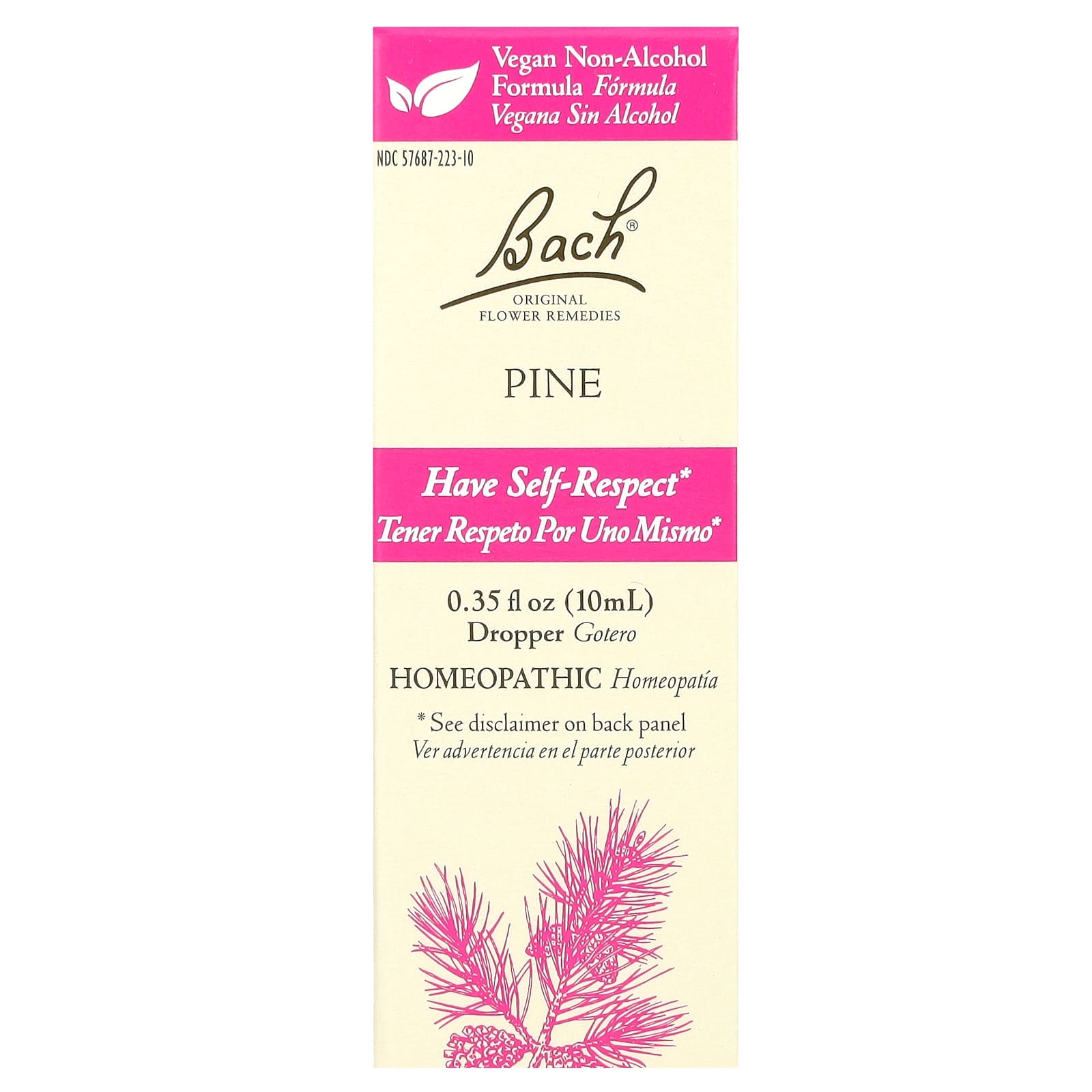 Bach Original Flower Remedies Pine Supplement for Anxiety Relief 0.35 fl oz - Image 1