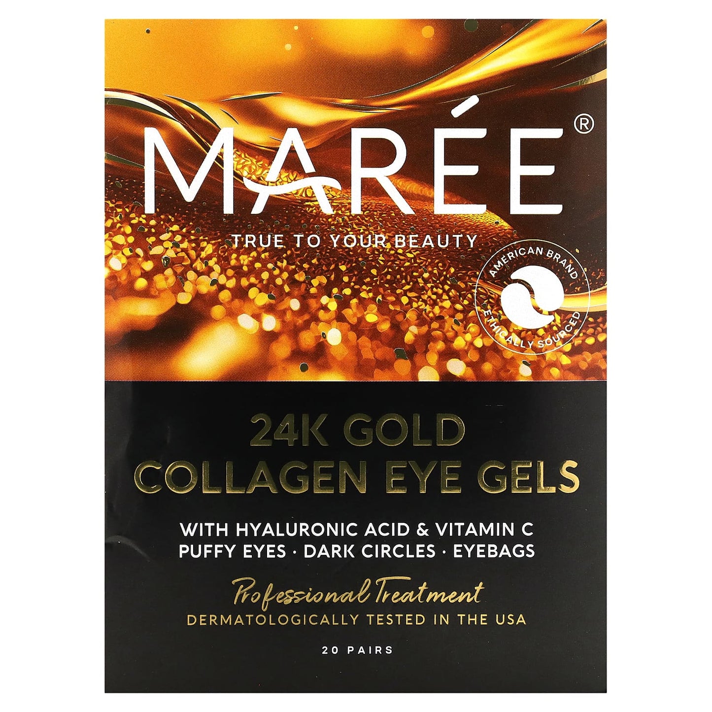 Maree, 24k Gold Collagen Eye Gels, Golden Sunrise, 20 Pairs, 4.2 oz (120 g) - Image 2