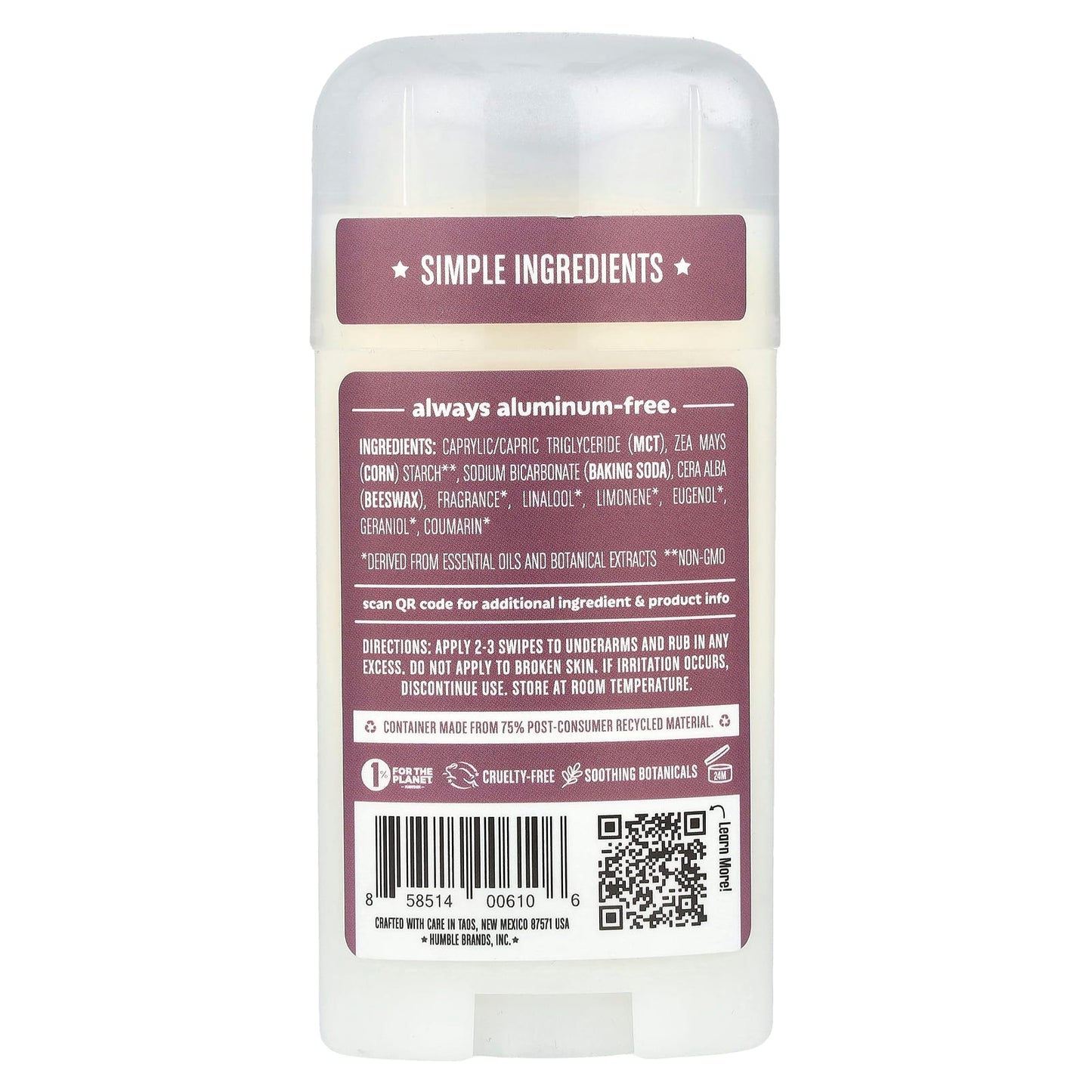 Natural Deodorant, Aluminum-Free, Lavender & Holy Basil - Cruelty-Free & Vegan Friendly - Image 2