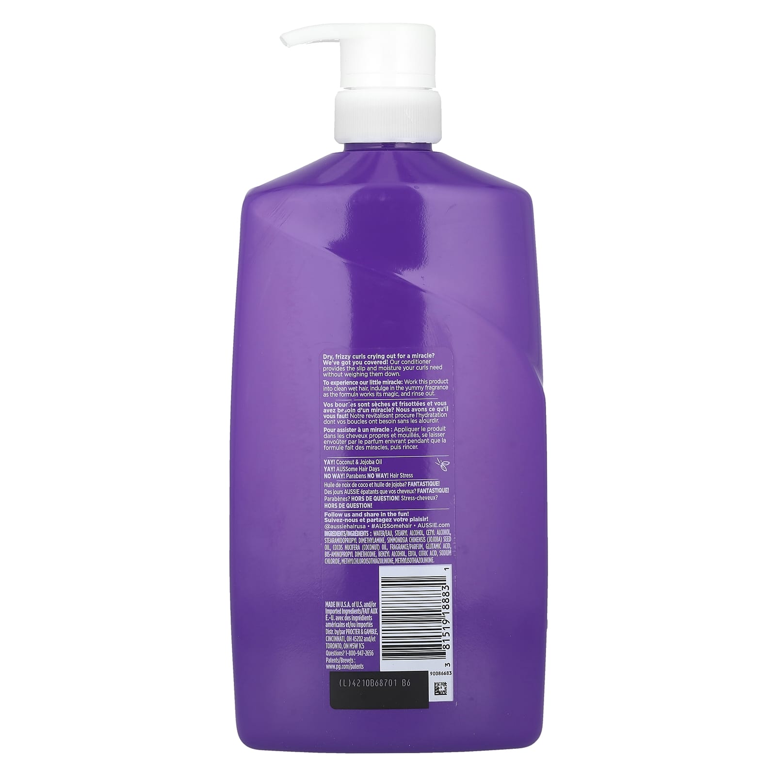 Aussie Coconut & Jojoba Oil Conditioner for Curly Hair 26.2 fl oz - Image 2