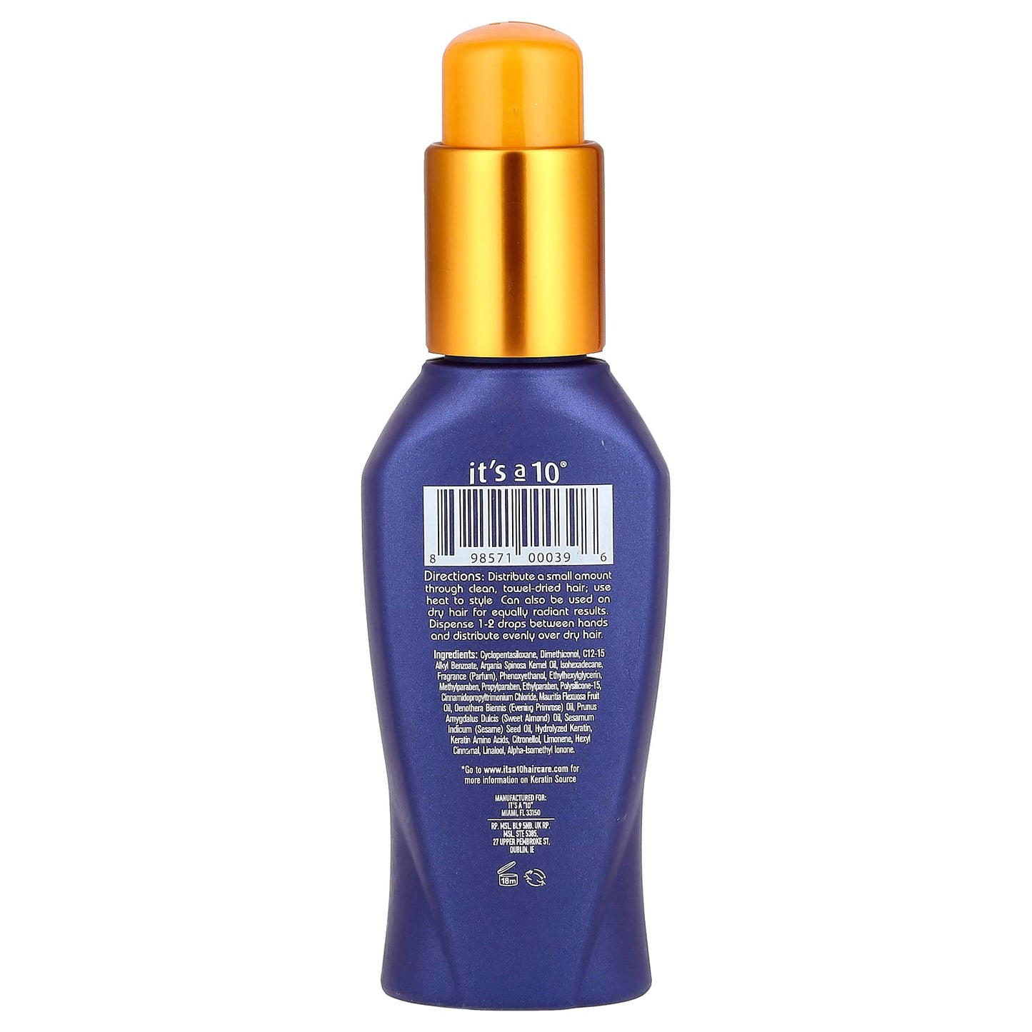 It's a 10 Miracle Oil Plus Keratin Hair Moisturizer, 3 fl oz - Image 2