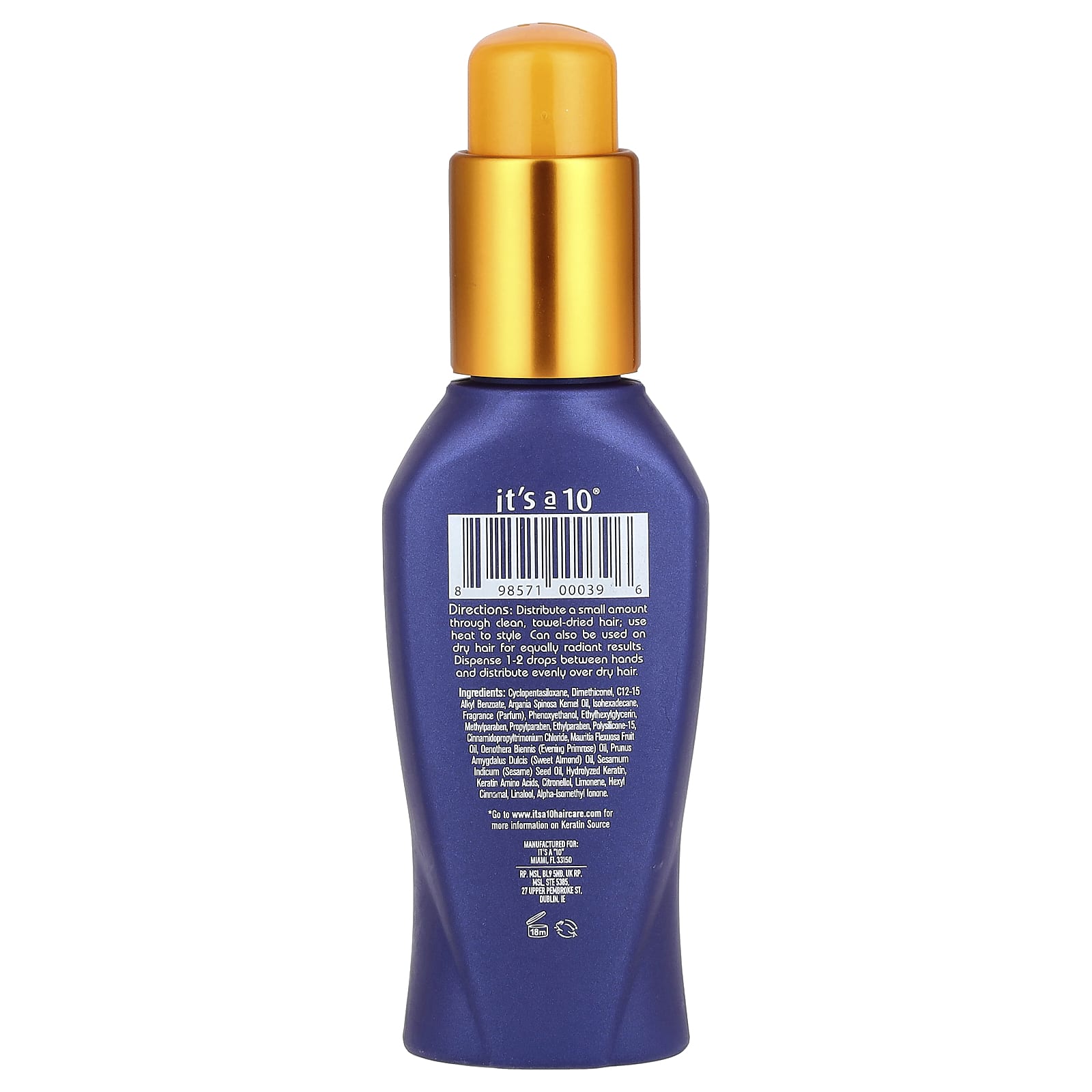 It's a 10 Miracle Oil Plus Keratin Hair Moisturizer, 3 fl oz - Image 2
