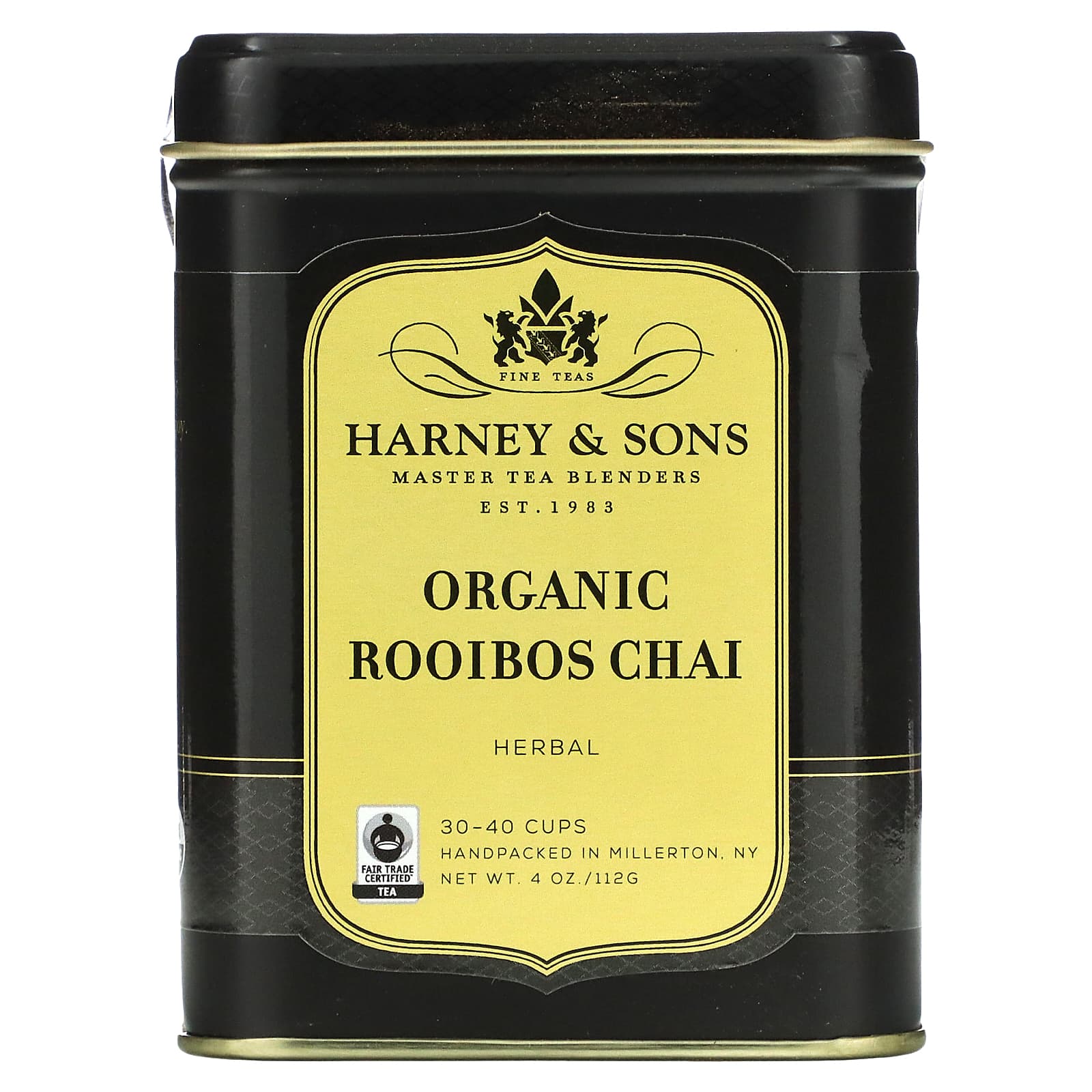 Harney & Sons Organic Rooibos Chai Herbal Tea, 4 oz (112g), Caffeine Free - Image 1