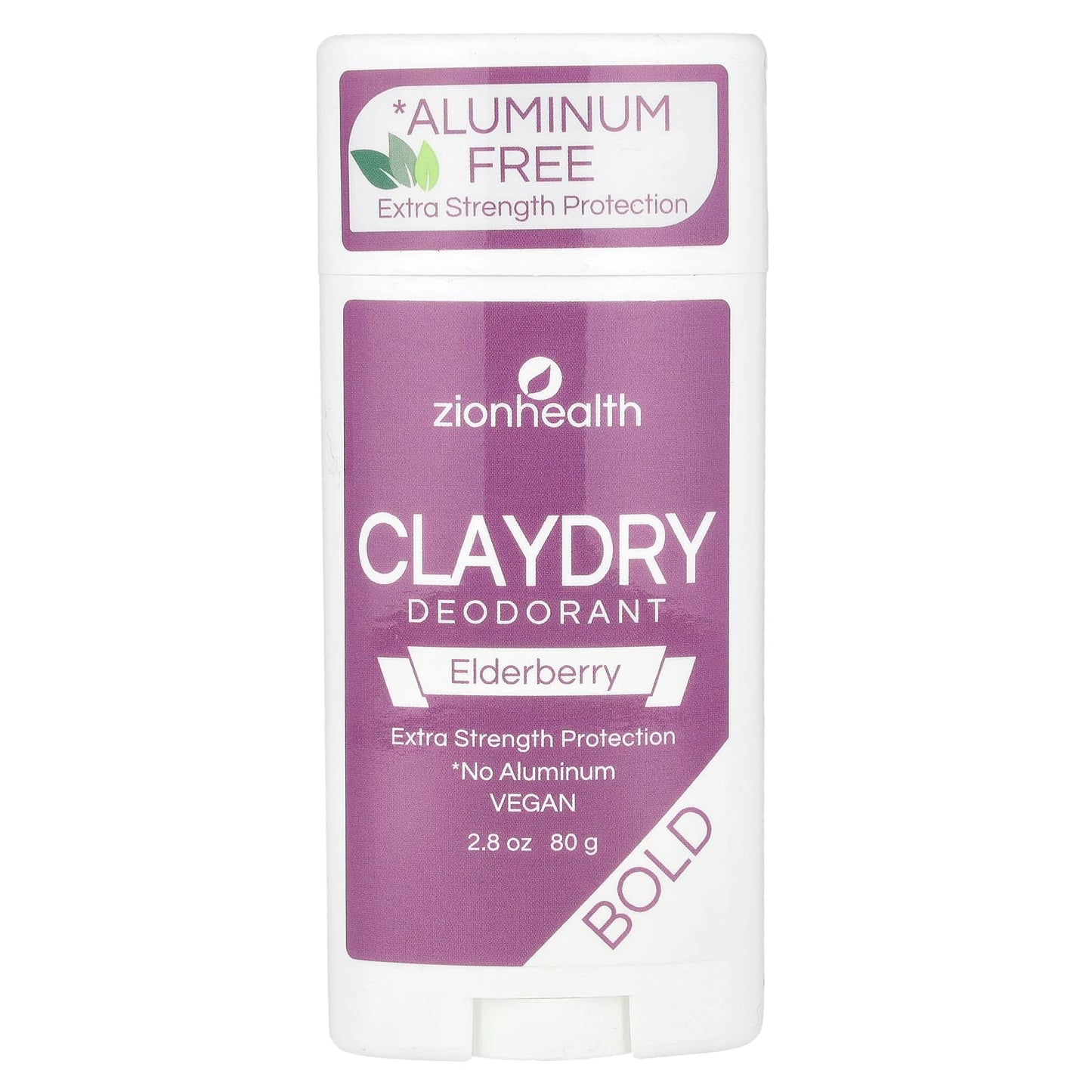 Zion Health, Bold, ClayDry Deodorant, Elderberry, 2.8 oz (80 g) - Image 1
