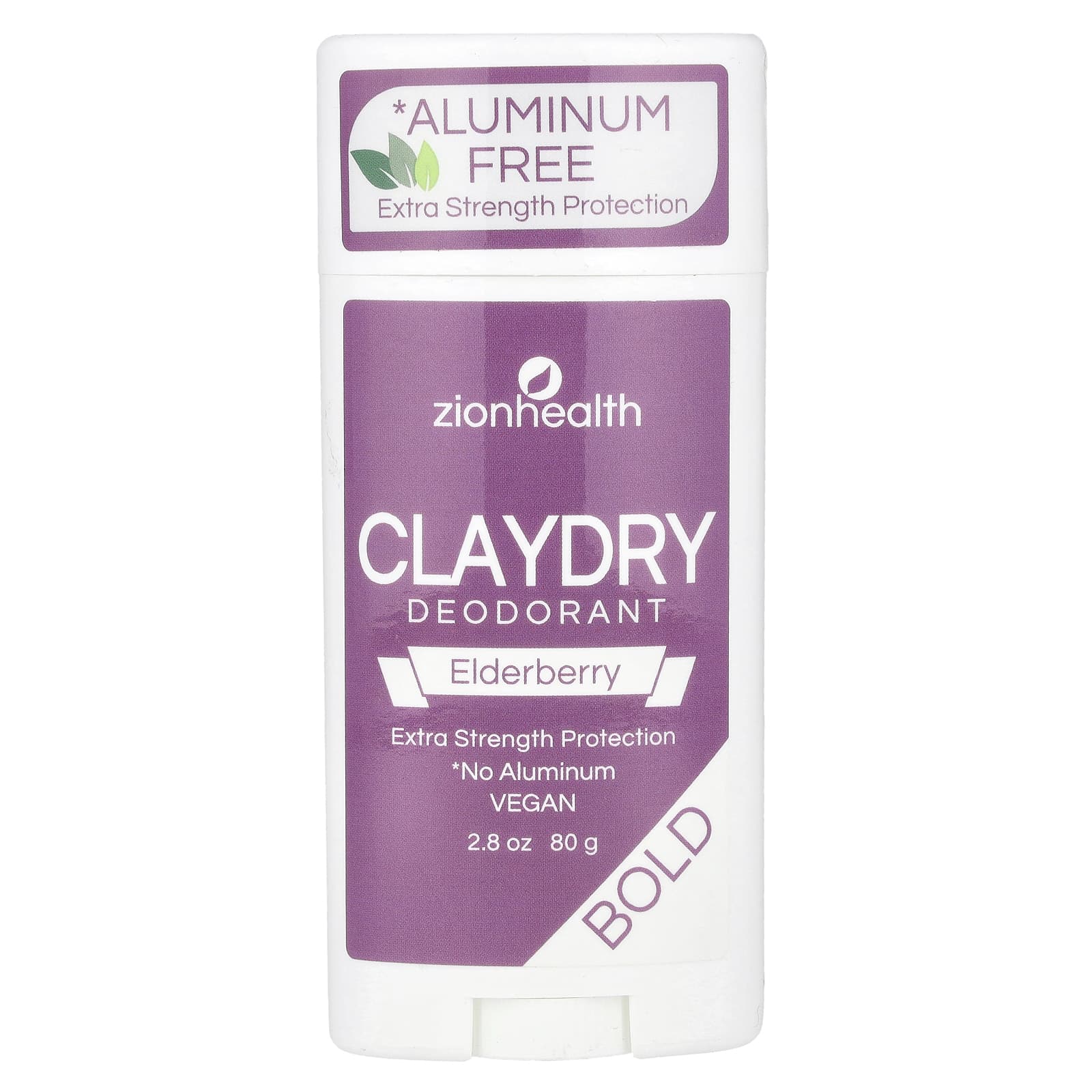 Zion Health, Bold, ClayDry Deodorant, Elderberry, 2.8 oz (80 g) - Image 1