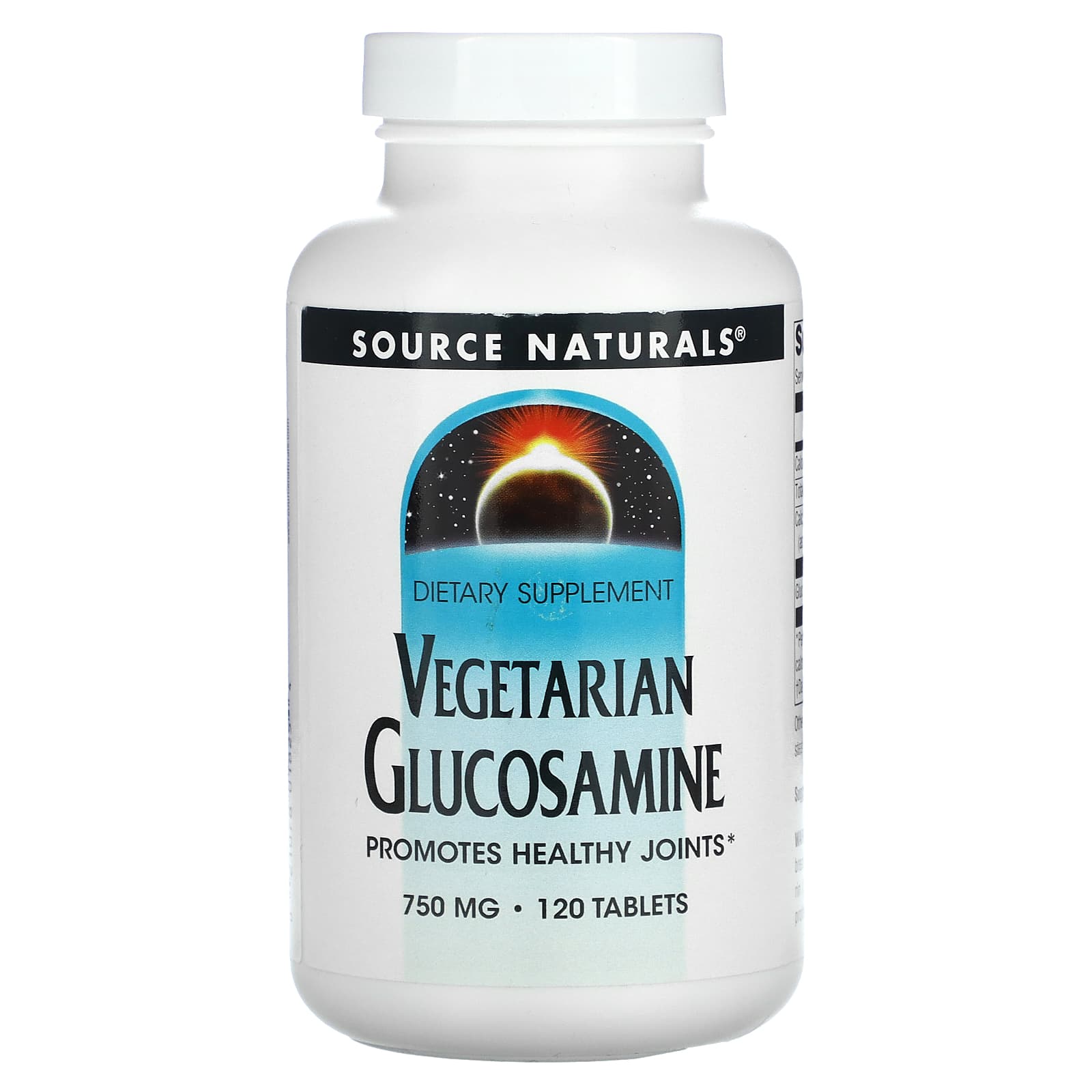 Source Naturals, Vegetarian Glucosamine, 750 mg, 120 Tablets - Image 1