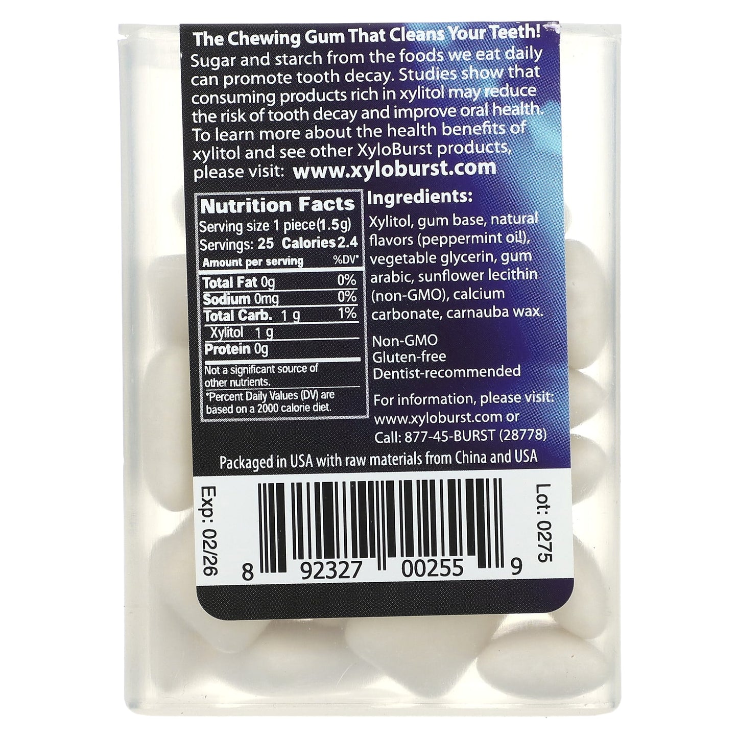 Xyloburst, Xylitol Gum, Peppermint, 25 Pieces - Image 2