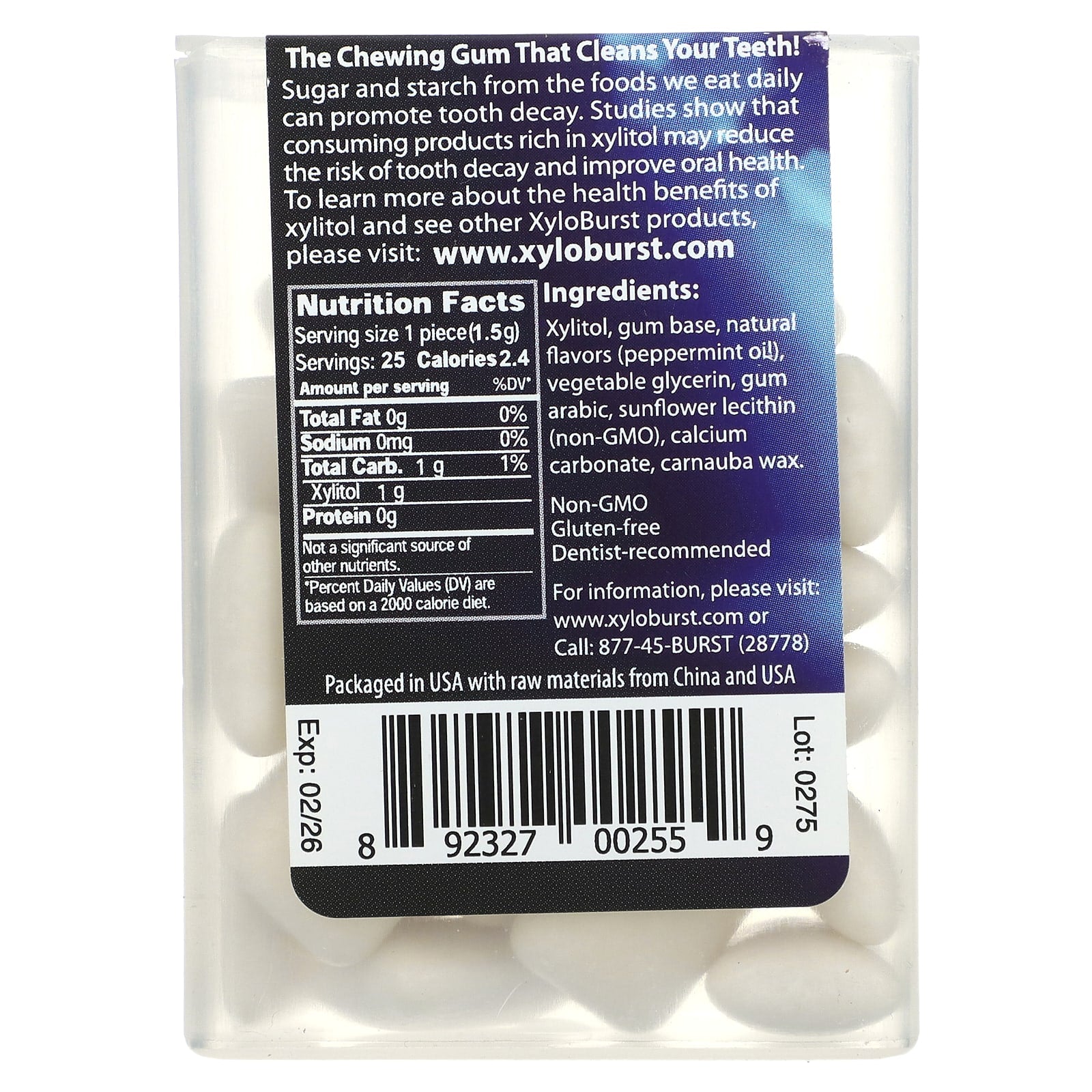 Xyloburst, Xylitol Gum, Peppermint, 25 Pieces - Image 2