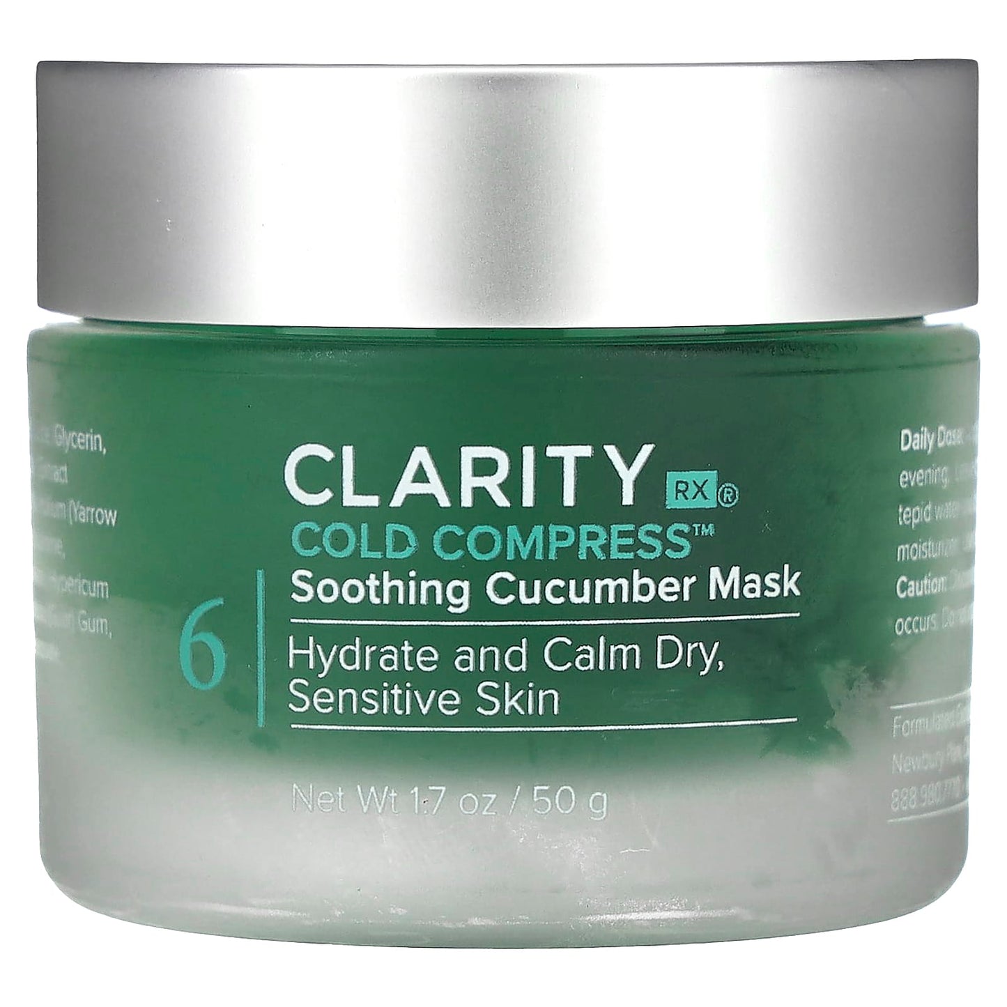 ClarityRx Soothing Cucumber Cold Compress Mask for Sensitive Skin - Image 1