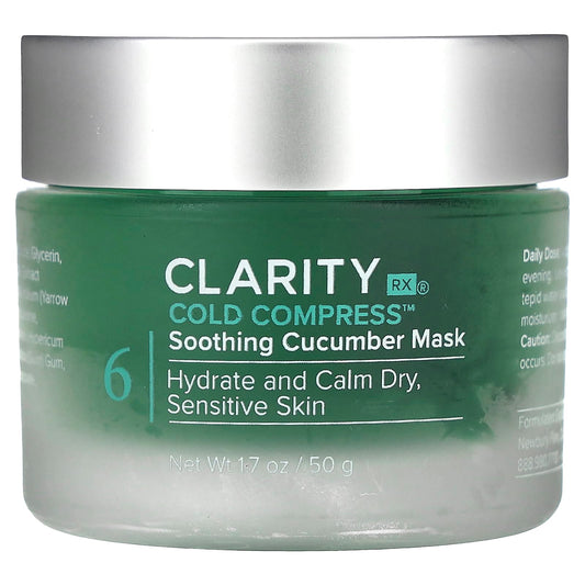 ClarityRx Soothing Cucumber Cold Compress Mask for Sensitive Skin - Image 1