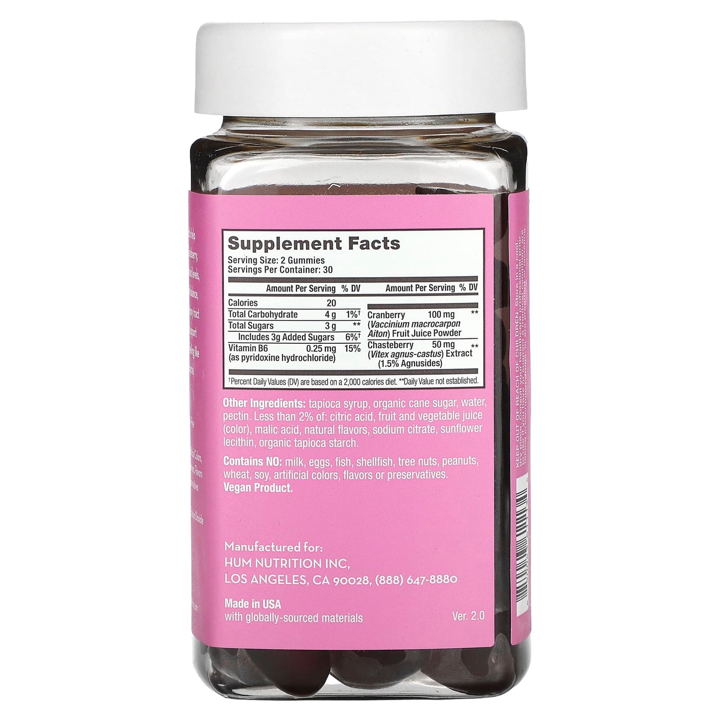 HUM Nutrition, Natural PMS Relief Gummies with Chasteberry, Cranberry, and B6 - Image 2