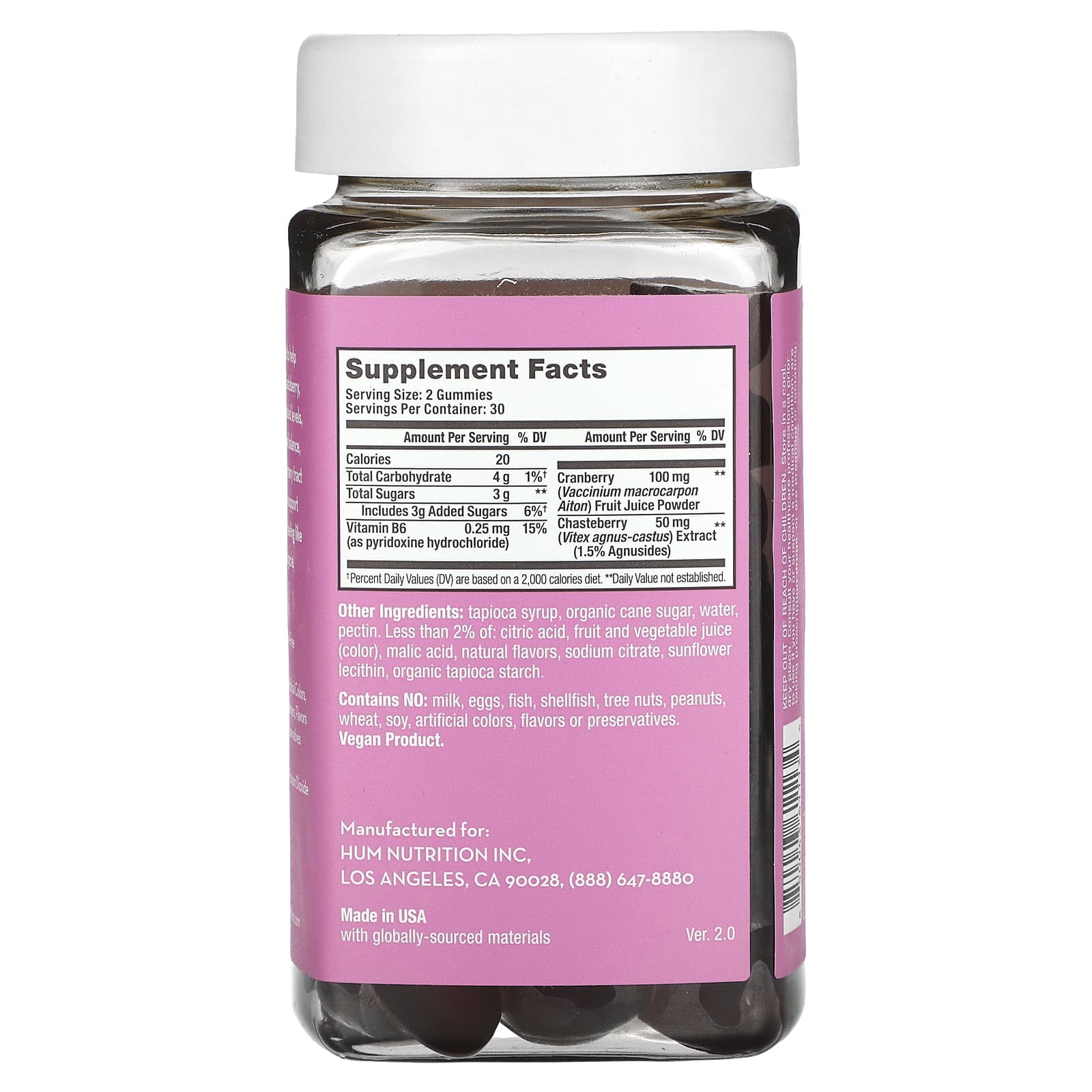 HUM Nutrition, Natural PMS Relief Gummies with Chasteberry, Cranberry, and B6 - Image 2