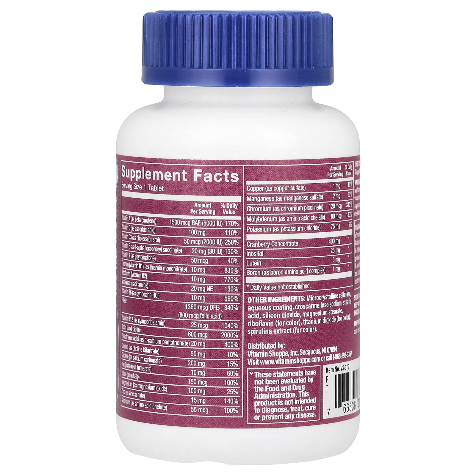 The Vitamin Shoppe, One Daily Women's, 60 Tablets - Image 2