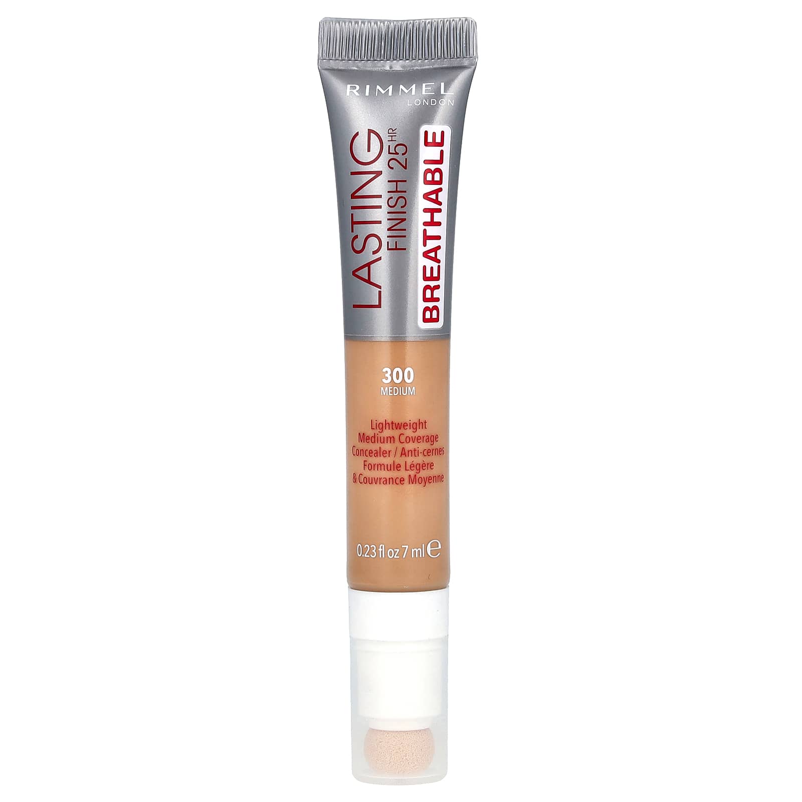 Rimmel London, Lasting Finish 25HR Breathable Concealer, 300 Medium, 0.23 fl oz (7 ml) - Image 1