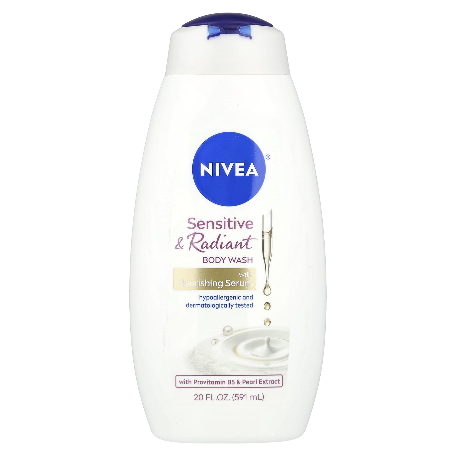 Nivea, Sensitive & Radiant Body Wash, 20 fl oz (591 ml) - Image 1