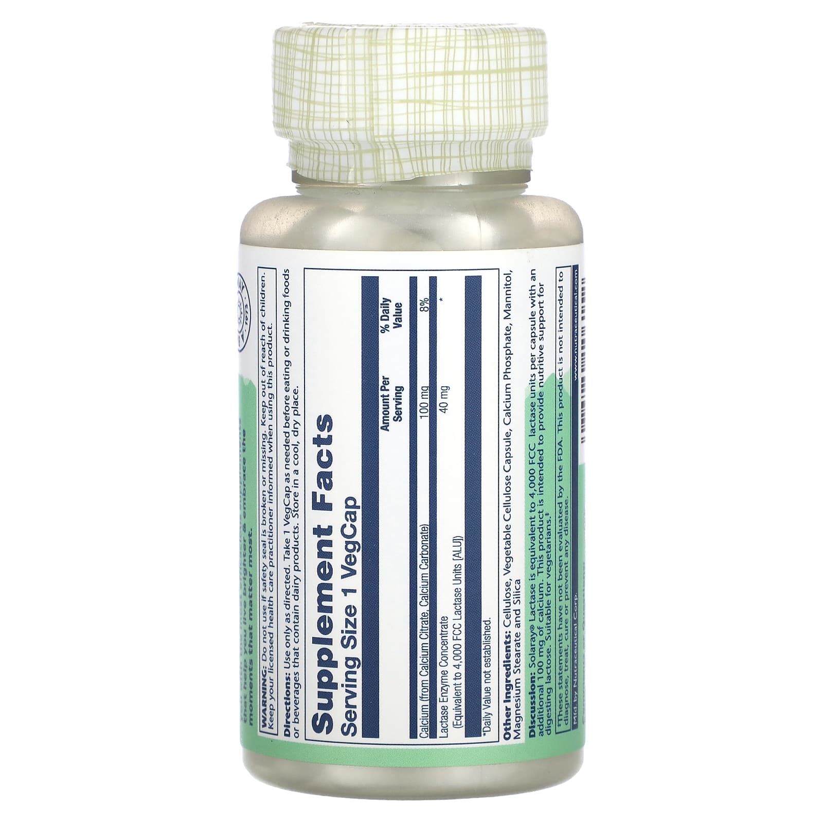Solaray, Lactase, 100 VegCaps - Image 2