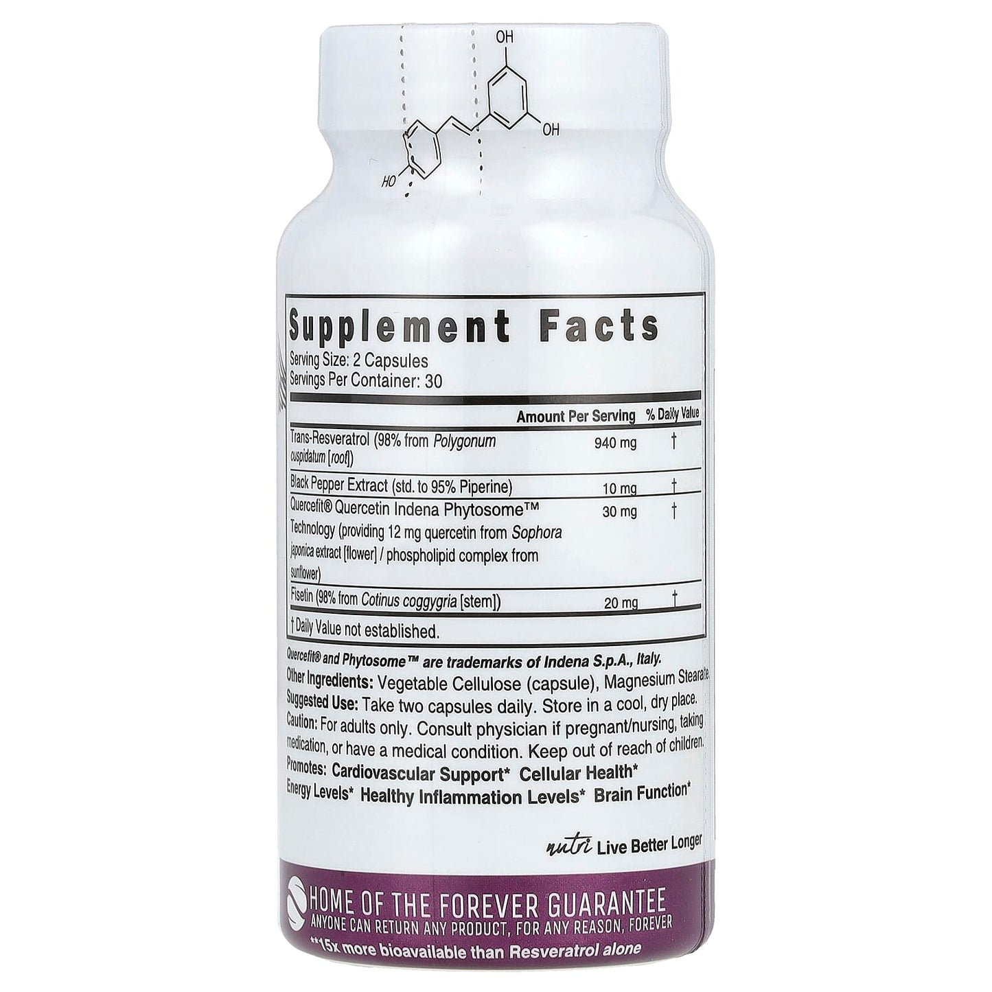 Nutri, Resveratrol+, 60 Vegan Capsules - Image 2