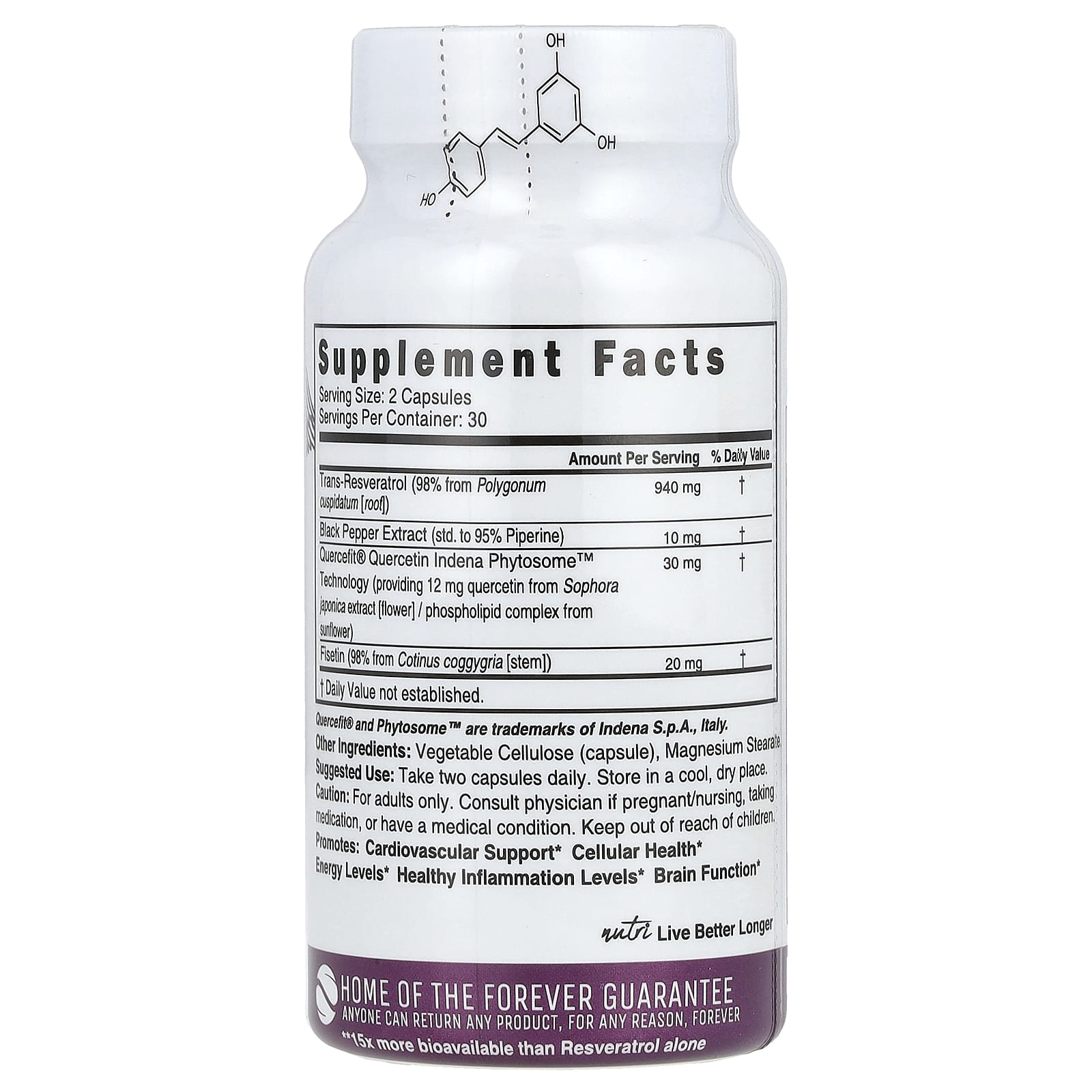 Nutri, Resveratrol+, 60 Vegan Capsules - Image 2
