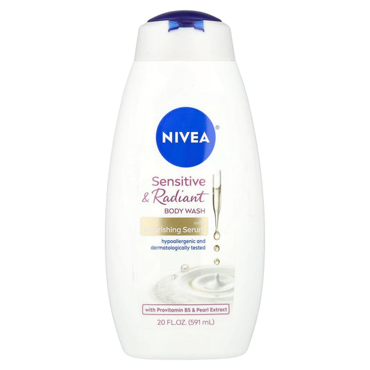 Nivea, Sensitive & Radiant Body Wash, 20 fl oz (591 ml) - Image 1
