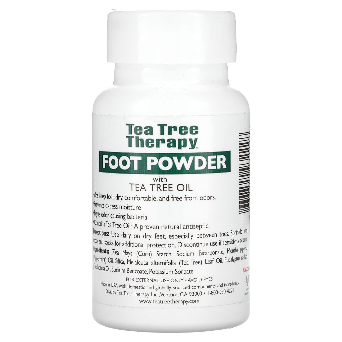 Tea Tree Therapy, Foot Powder, With Tea Tree Oil, Peppermint, 3 oz (85 g) - Image 2