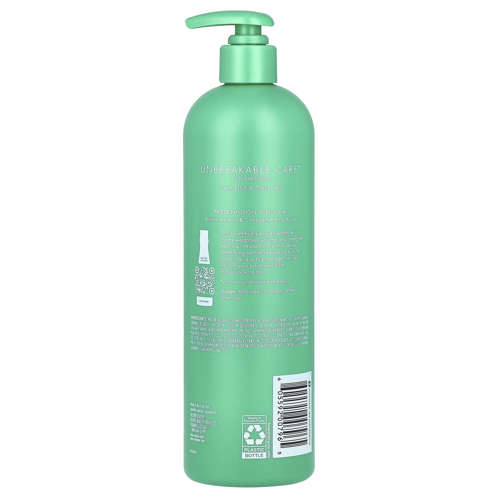 Nexxus, Unbreakable Care™, Anti-Breakage Shampoo, For Fine & Thin Hair, 16.5 fl oz (488 ml) - Image 2