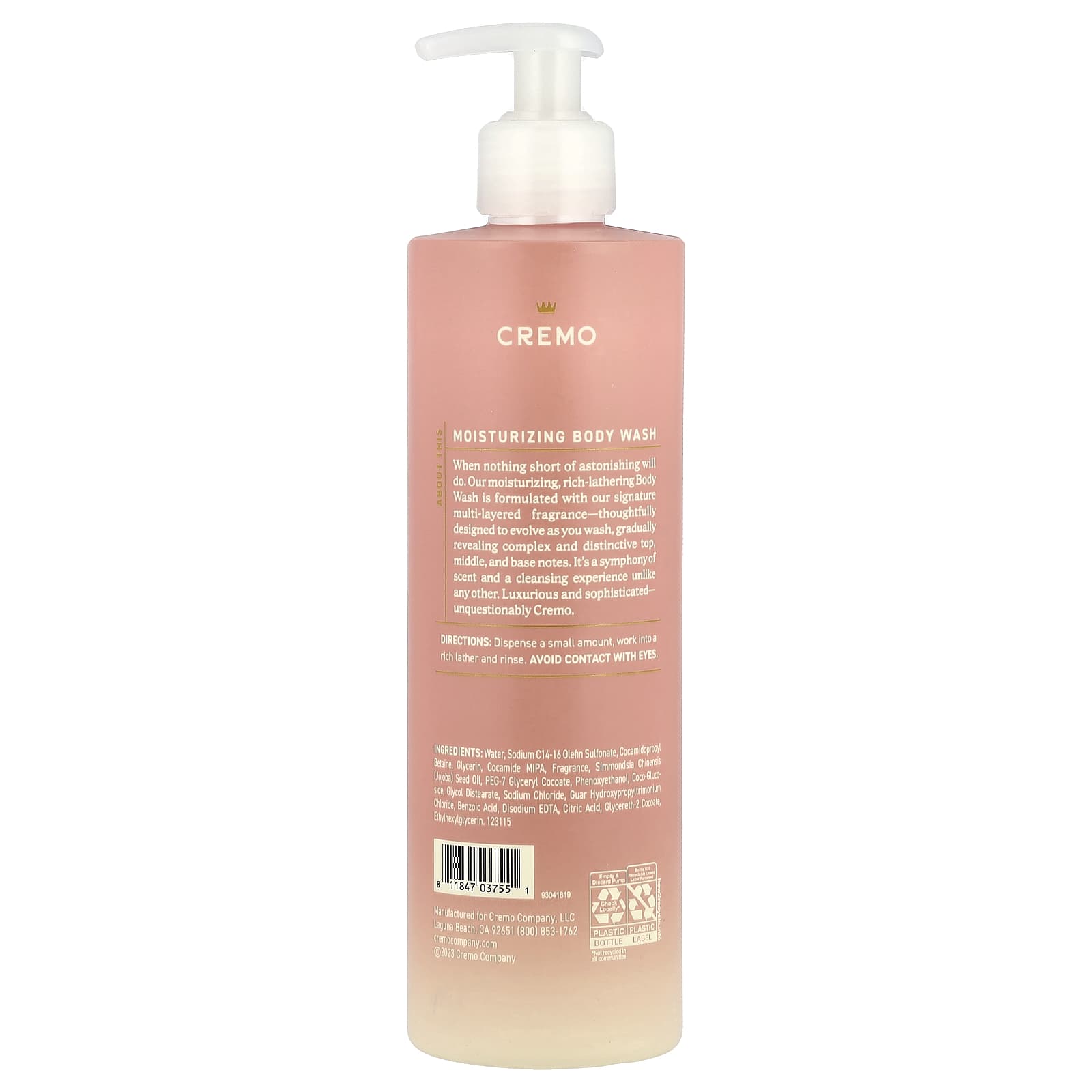 Cremo Wild Iris Musk Body Wash, 16 fl oz, Moisturizing & Fragrant - Image 2