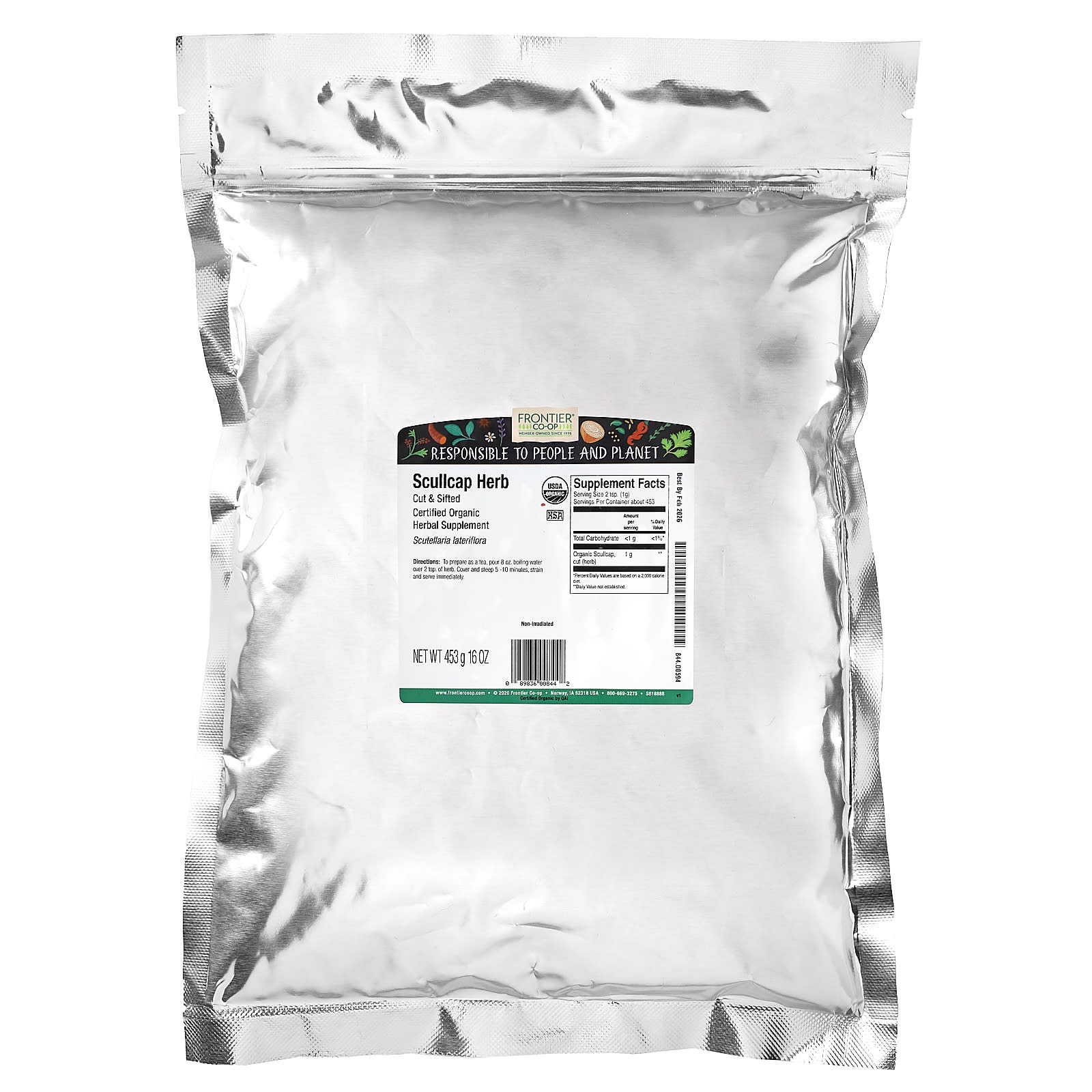 Organic Scullcap Herb by Frontier Co-op - 16 oz (453g) - Image 2