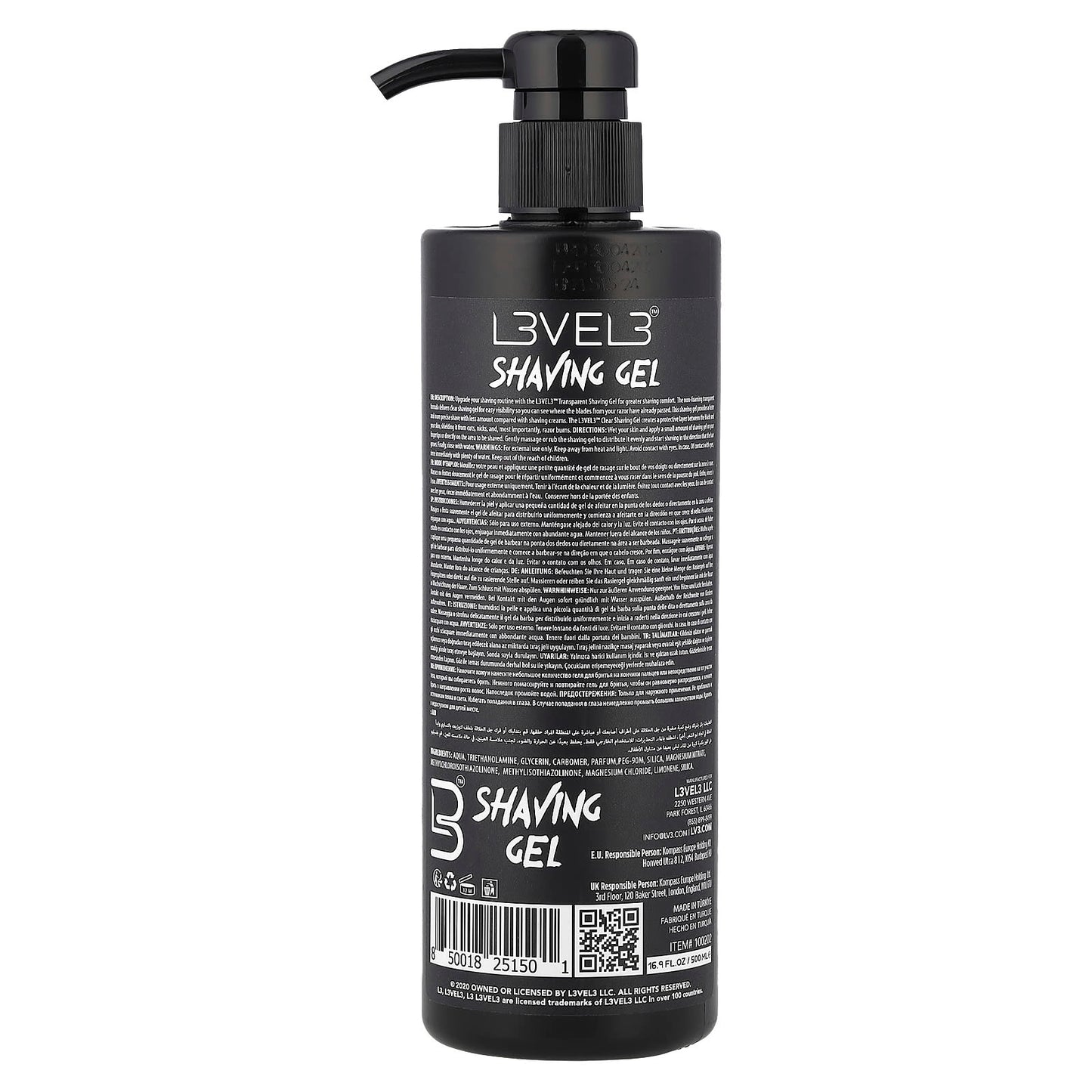 Level 3, Shaving Gel, Ice, 16.9 fl oz (500 ml) - Image 2