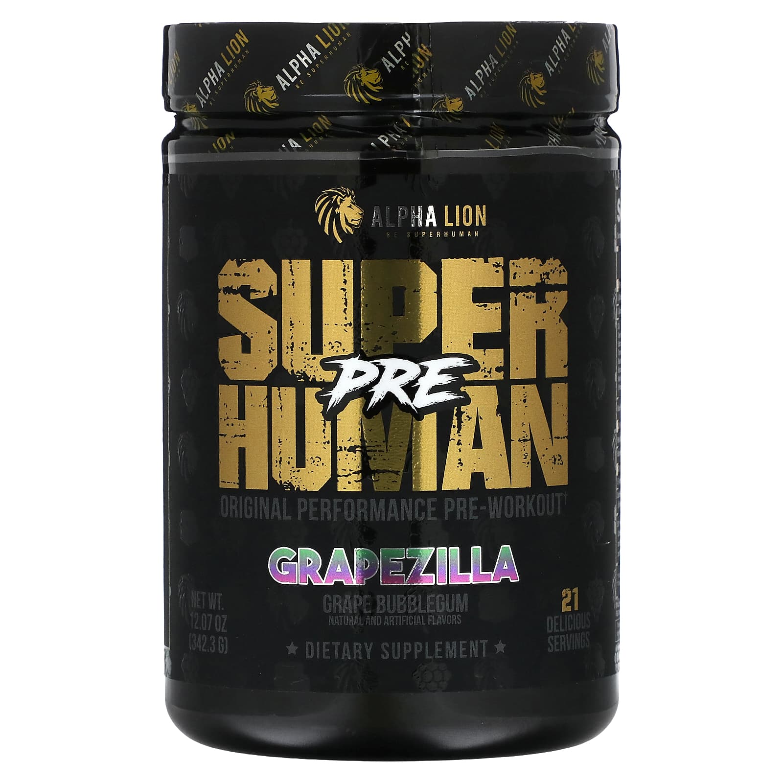 Alpha Lion Superhuman Pre Workout Powder - Grapezilla Flavor - Image 1