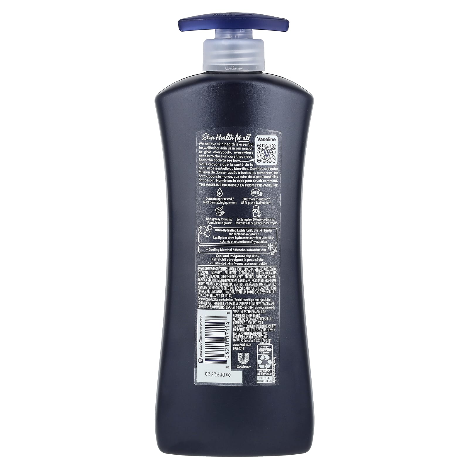 Vaseline, Men, Cooling Hydration, 3 in 1 Body, Face & Hands Lotion, 20.3 fl oz (600 ml) - Image 2