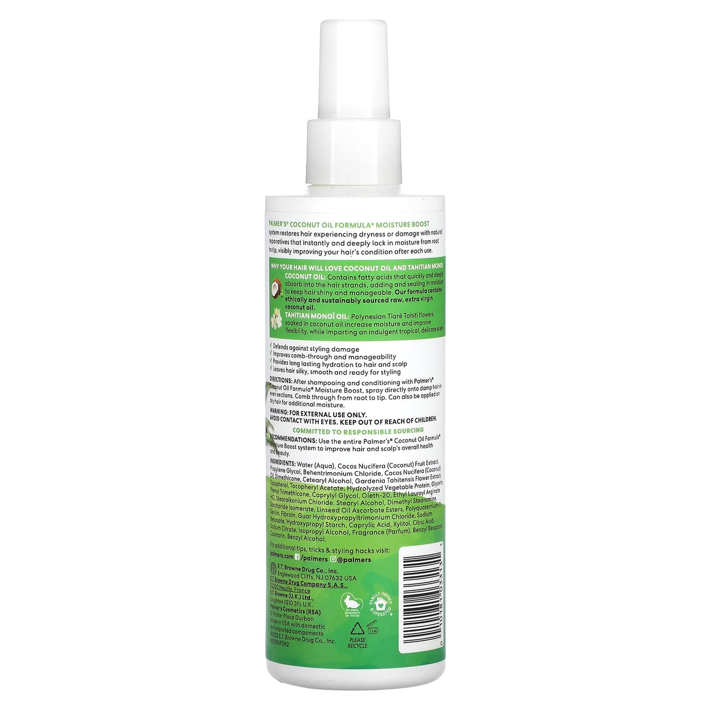 Palmer's, Coconut Oil Formula® with Vitamin E, Coconut Oil Leave-In Conditioner, 8.5 fl oz (250 ml) - Image 2