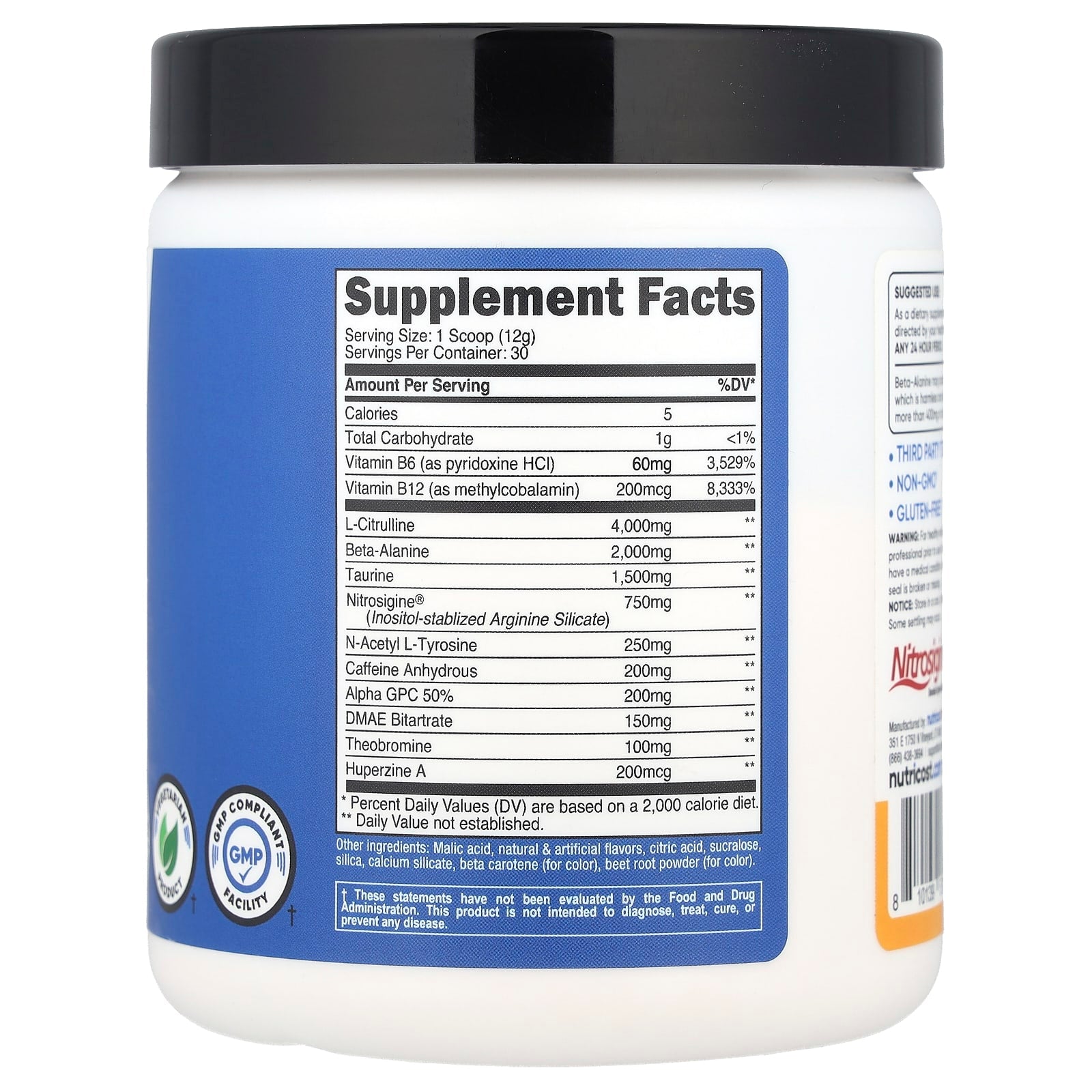 Nutricost, Performance, Pre-Workout Complex, Peach Mango, 12.6 oz (354 g) - Image 2