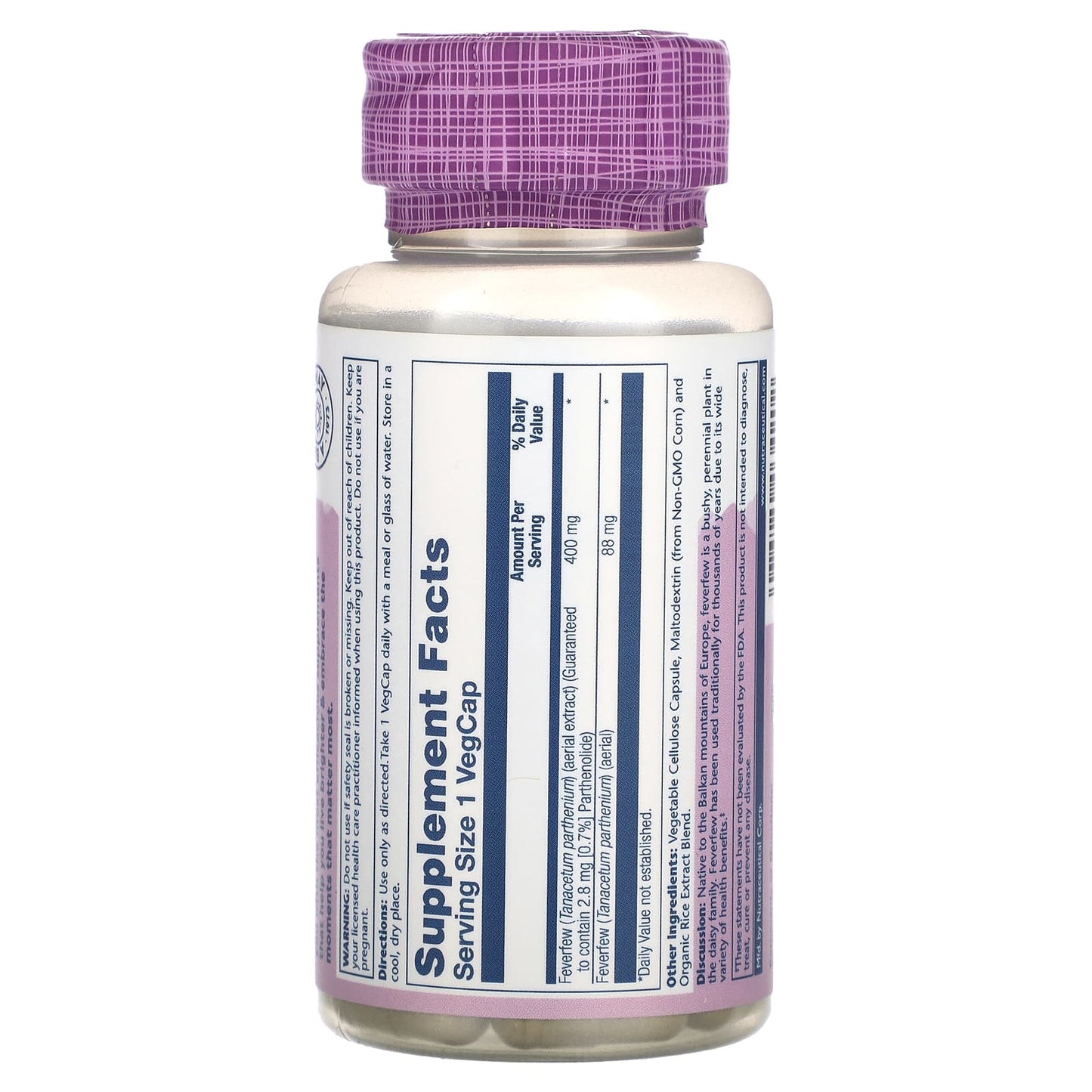 Solaray, Vital Extracts, Feverfew, 60 VegCaps - Image 2
