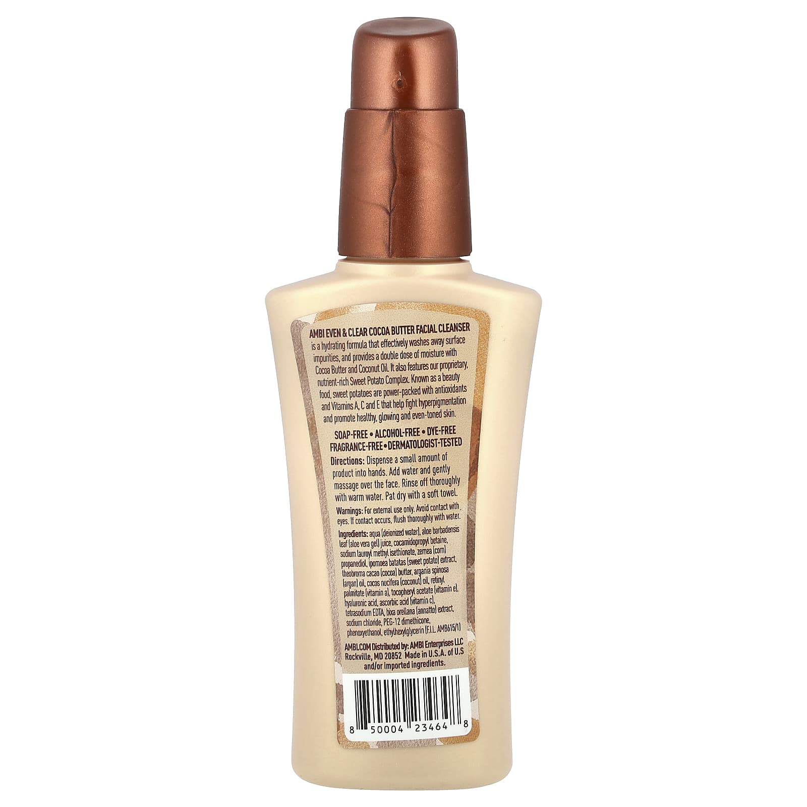 AMBI Fragrance-Free Cocoa Butter Facial Cleanser for Dry Combination Skin - Image 2