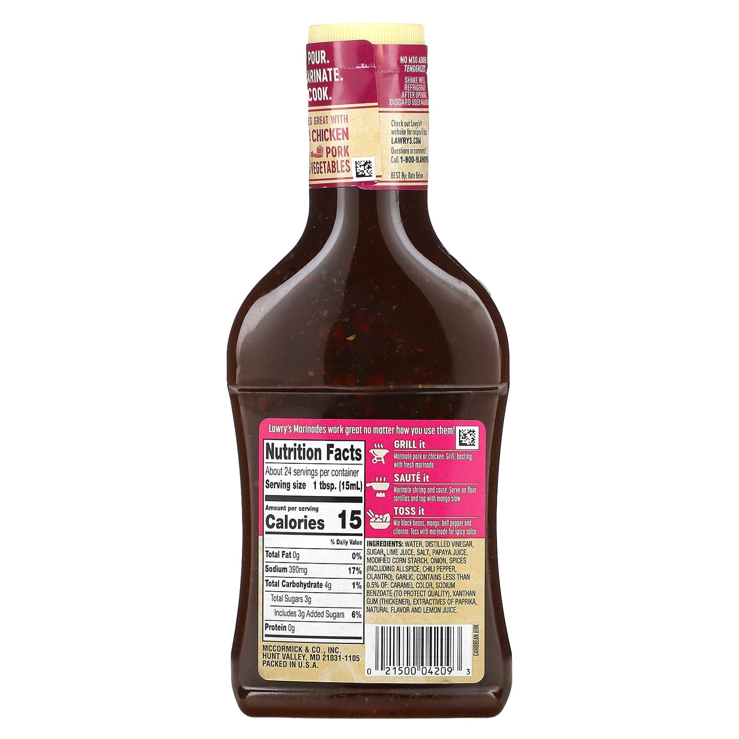 Lawry's, Marinade, Caribbean Jerk With Papaya Juice , 12 fl oz (354 ml) - Image 2