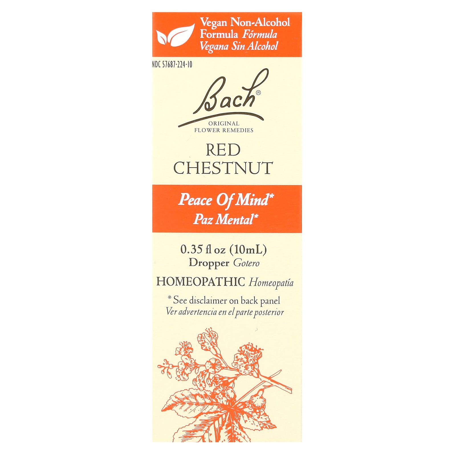 Bach Red Chestnut Flower Remedy for Emotional Peace of Mind | 10ml - Image 1