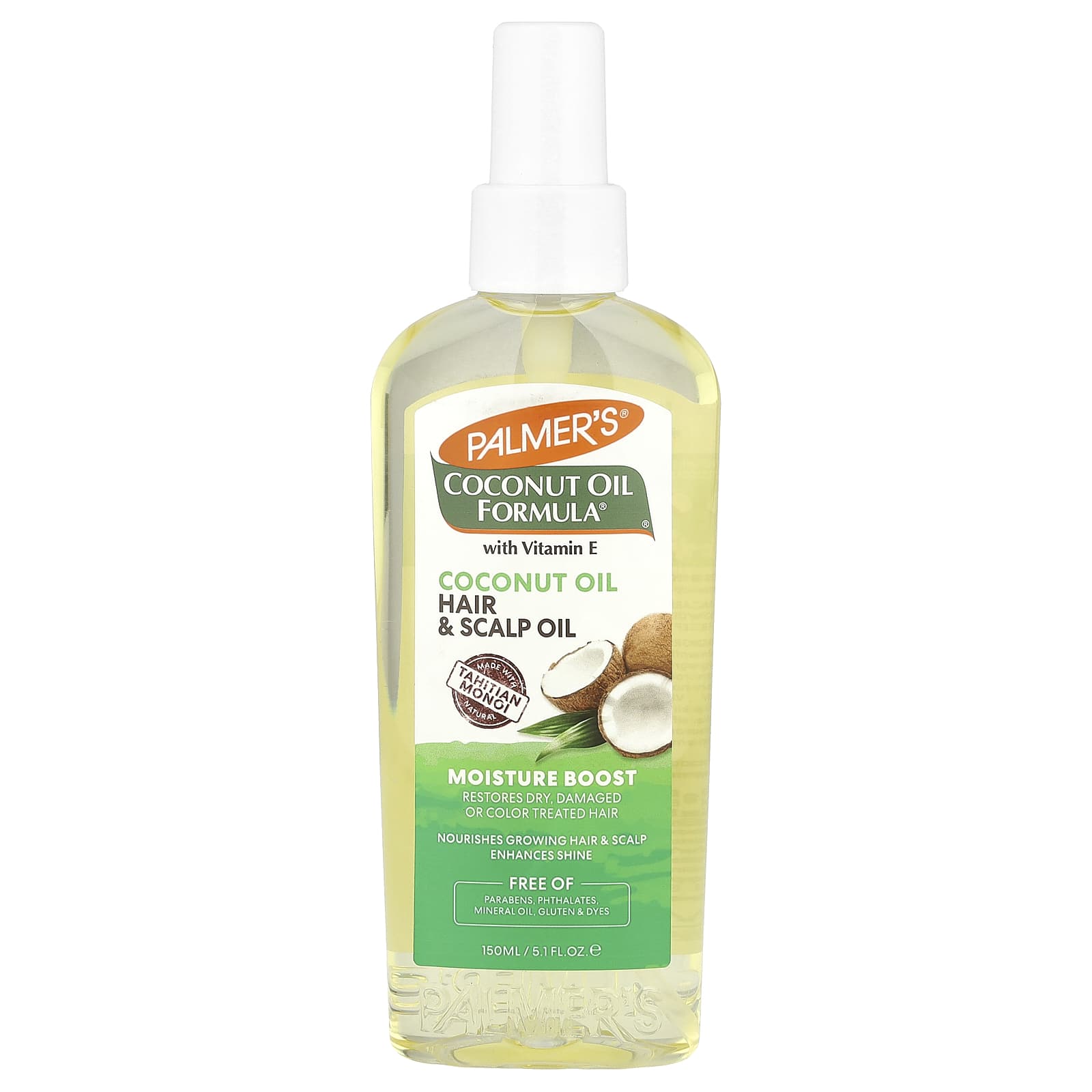 Palmer's, Coconut Oil Formula® with Vitamin E, Moisture Boost, Hair & Scalp Oil, 5.1 fl oz (150 ml) - Image 1